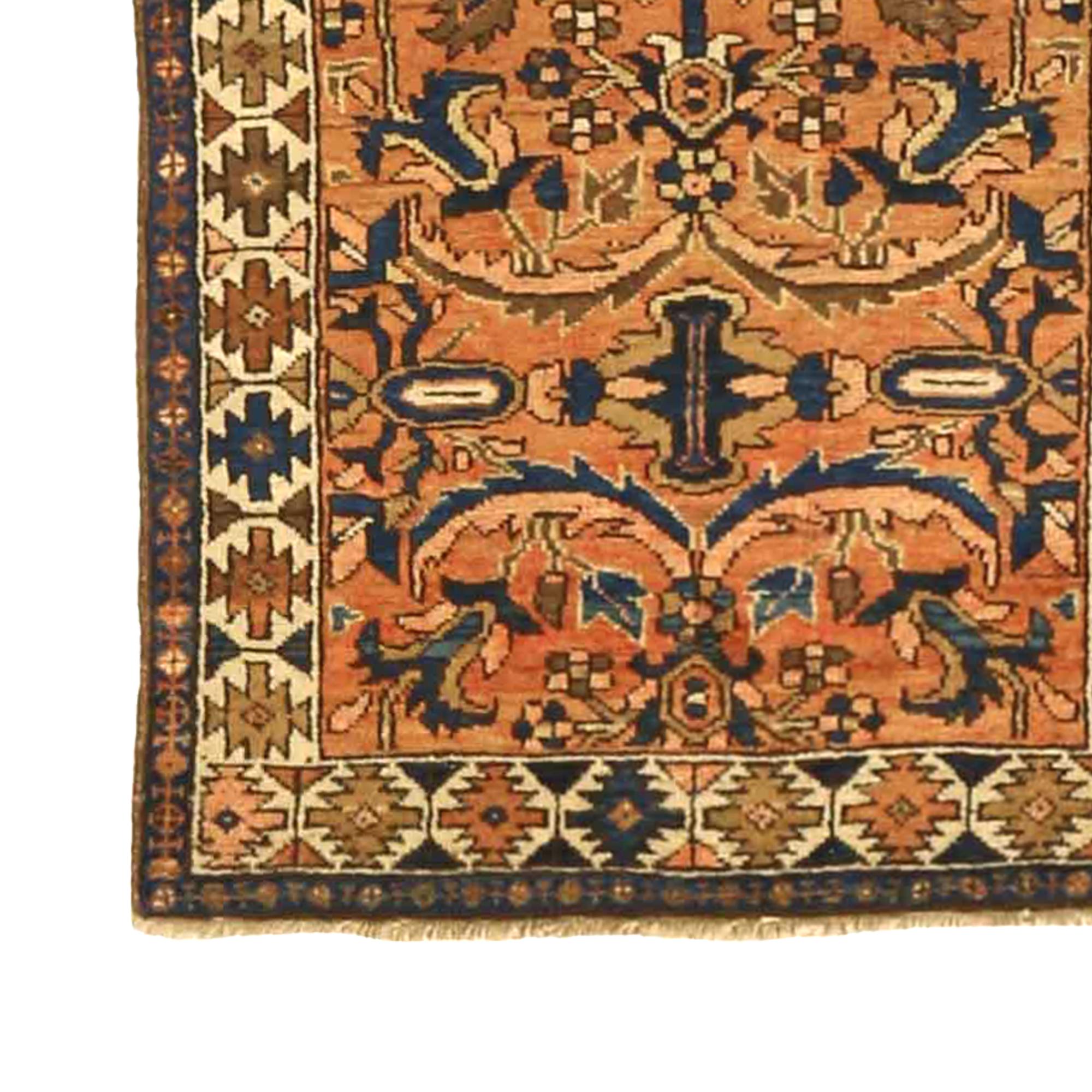 Heriz Serapi Antique Persian Runner Rug Heriz Design