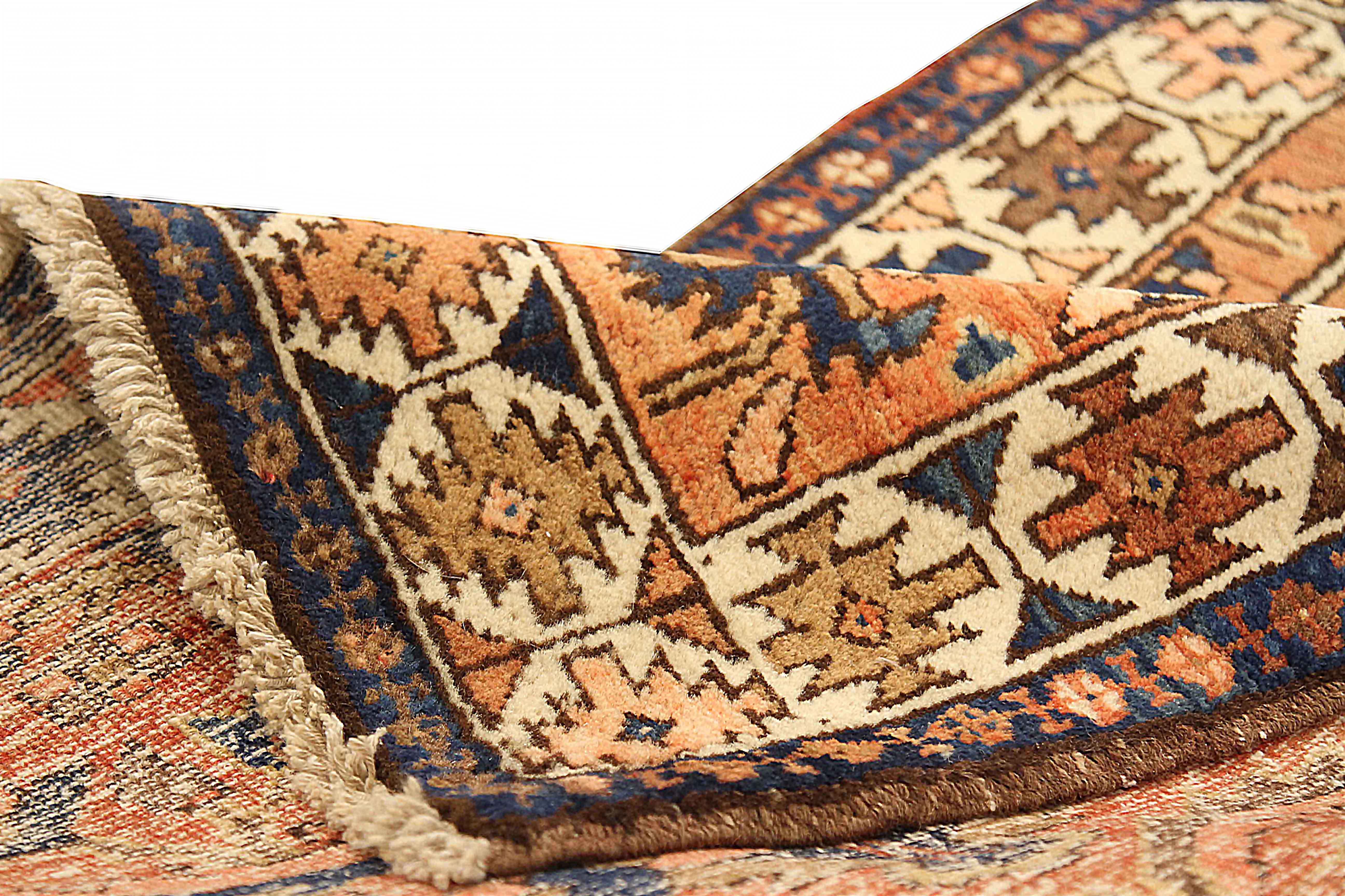 Hand-Woven Antique Persian Runner Rug Heriz Design
