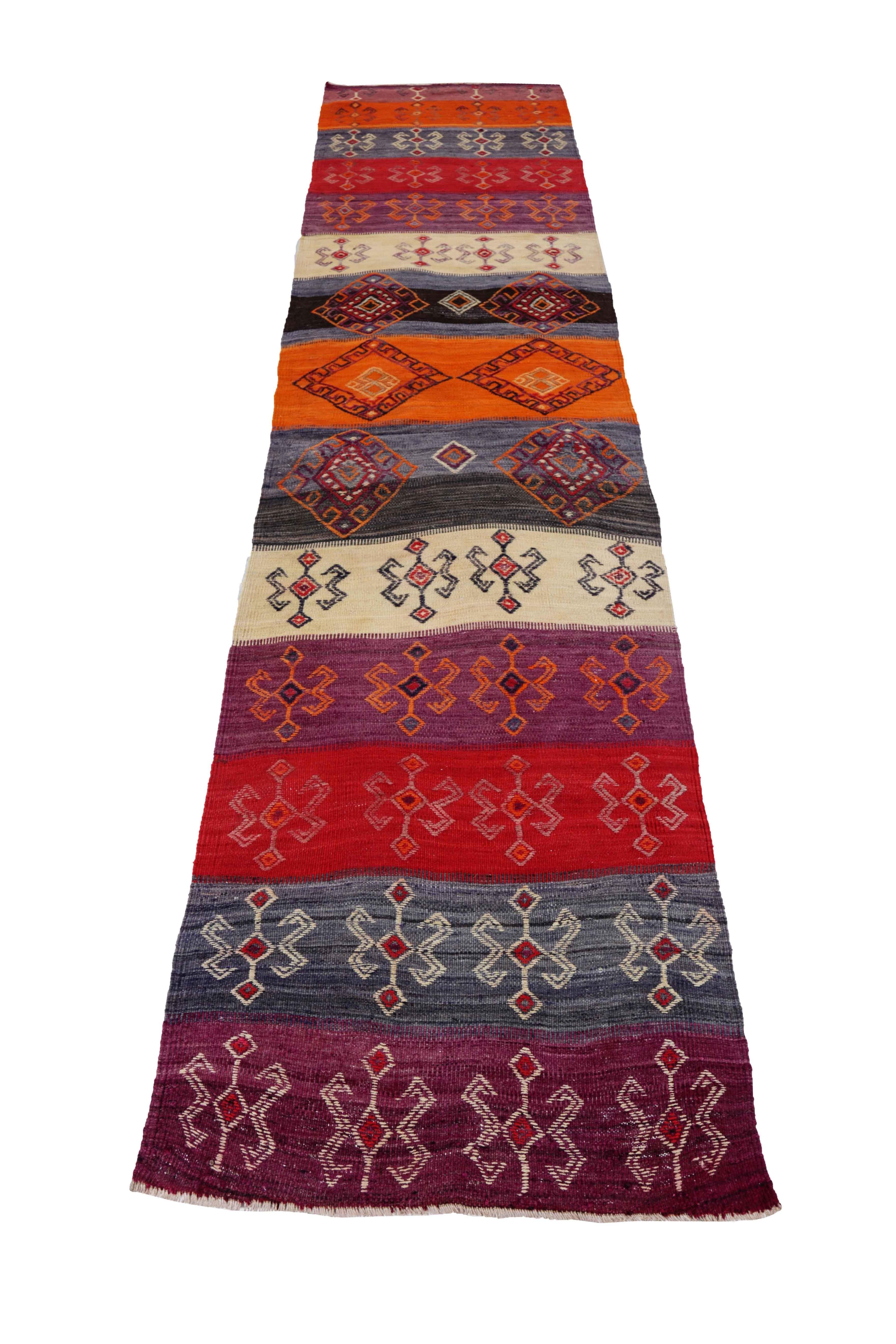 Antique Persian runner rug handwoven from the finest sheep’s wool. It’s colored with all-natural vegetable dyes that are safe for humans and pets. It’s a traditional Kilim design handwoven by expert artisans. It’s a lovely runner rug that can be