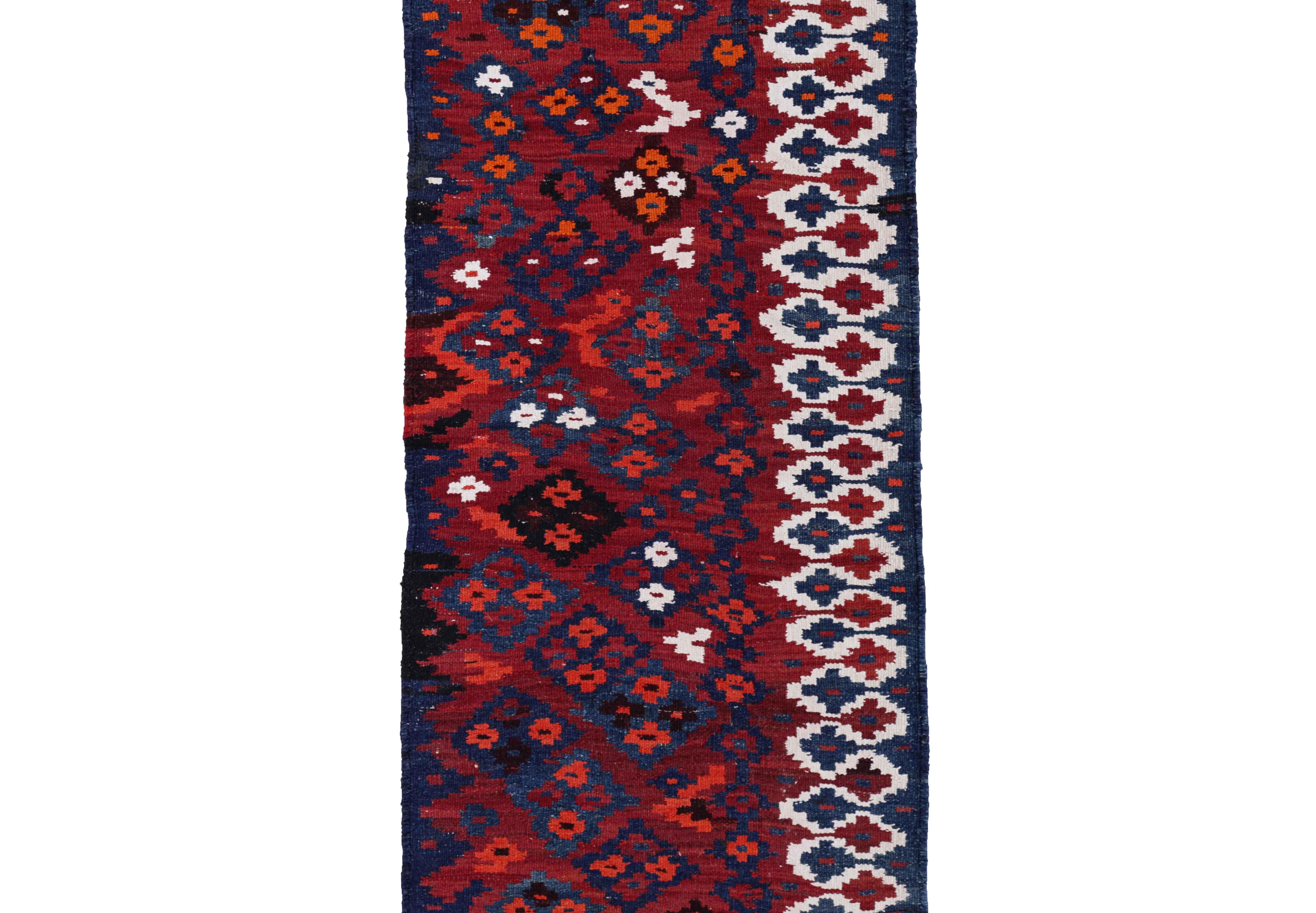 Hand-Woven Antique Persian Runner Rug Kilim Design For Sale