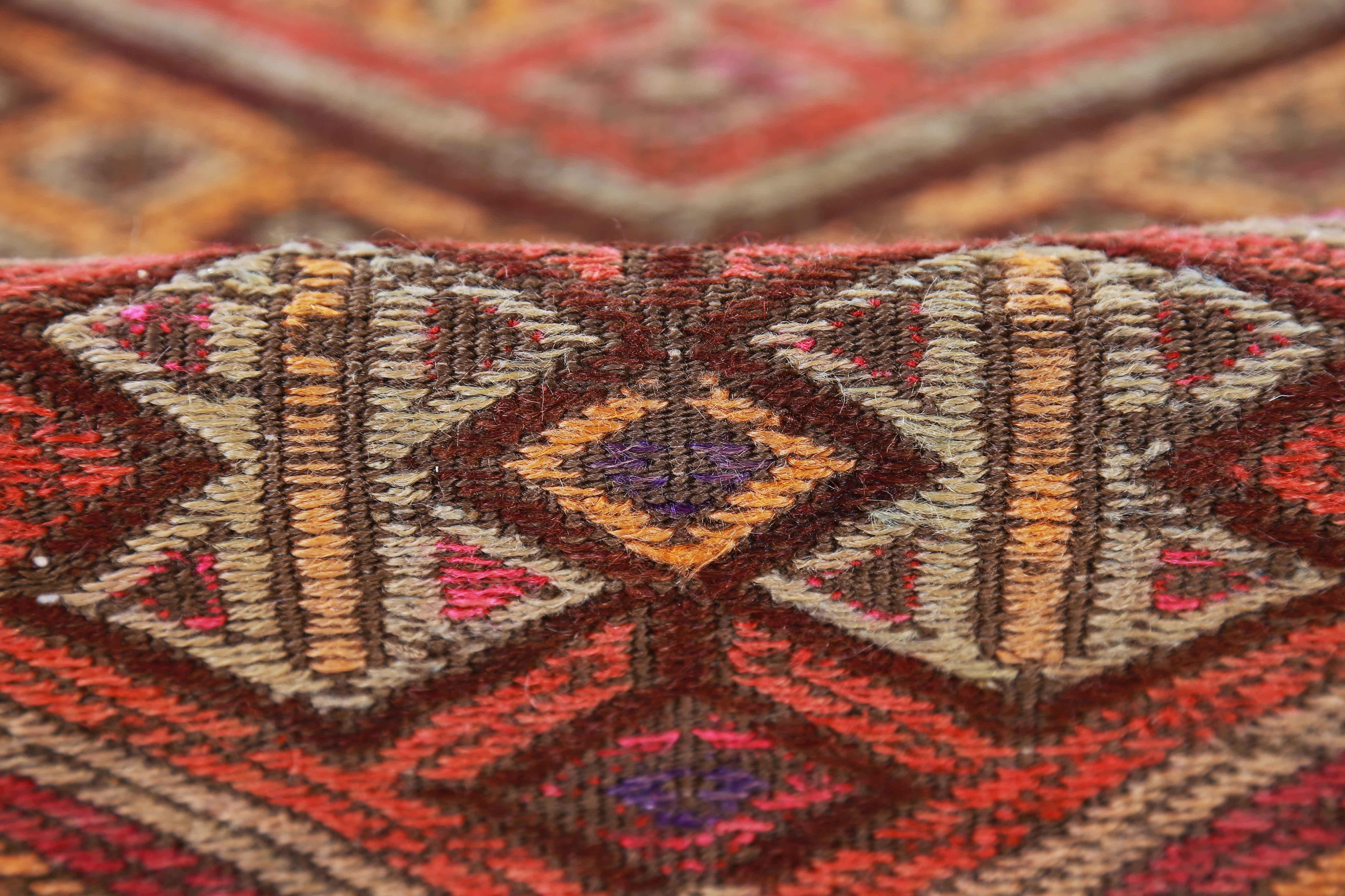 Wool Antique Persian Runner Rug Kilim Design