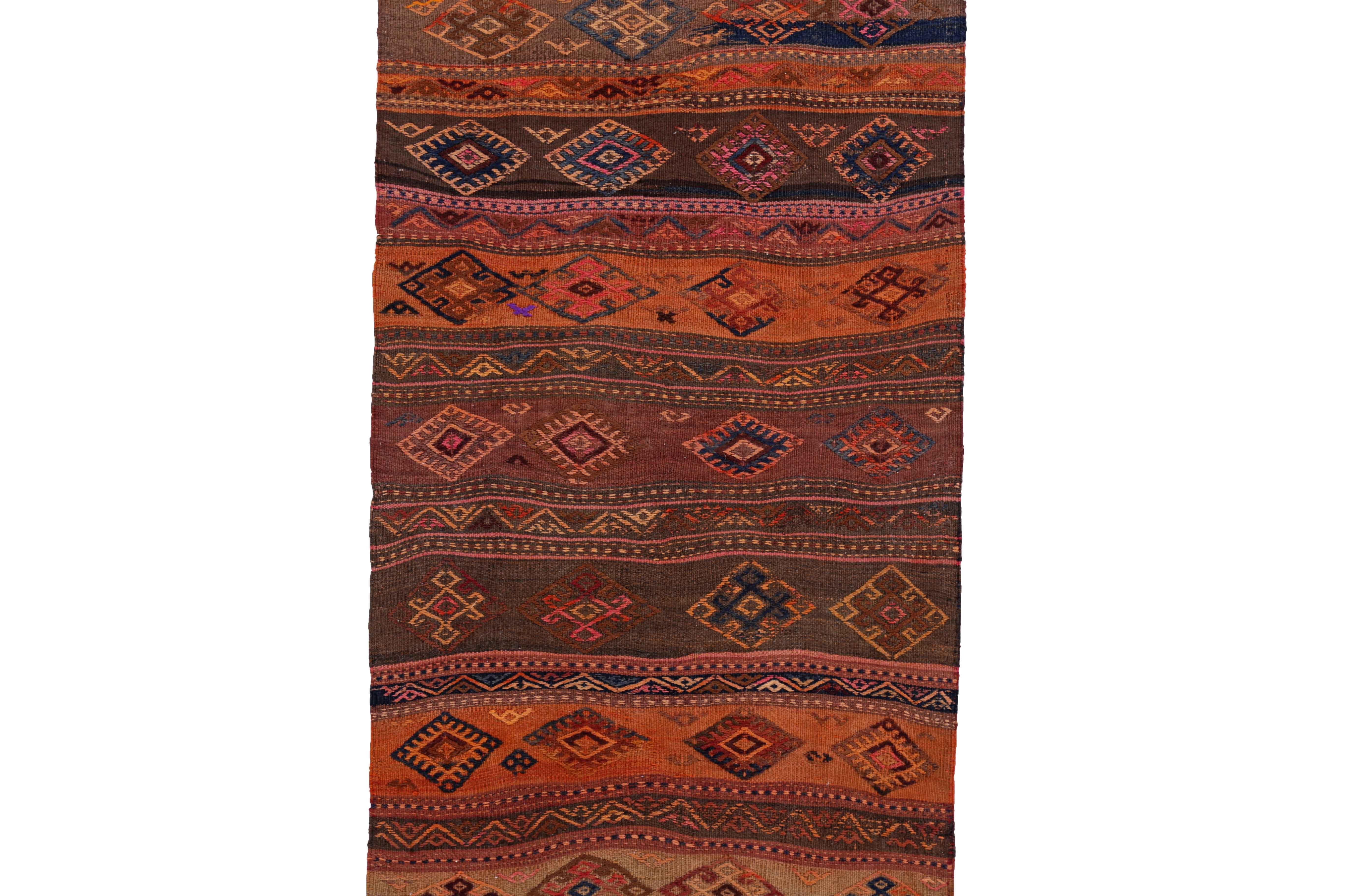 Hand-Woven Antique Persian Runner Rug Kilim Design