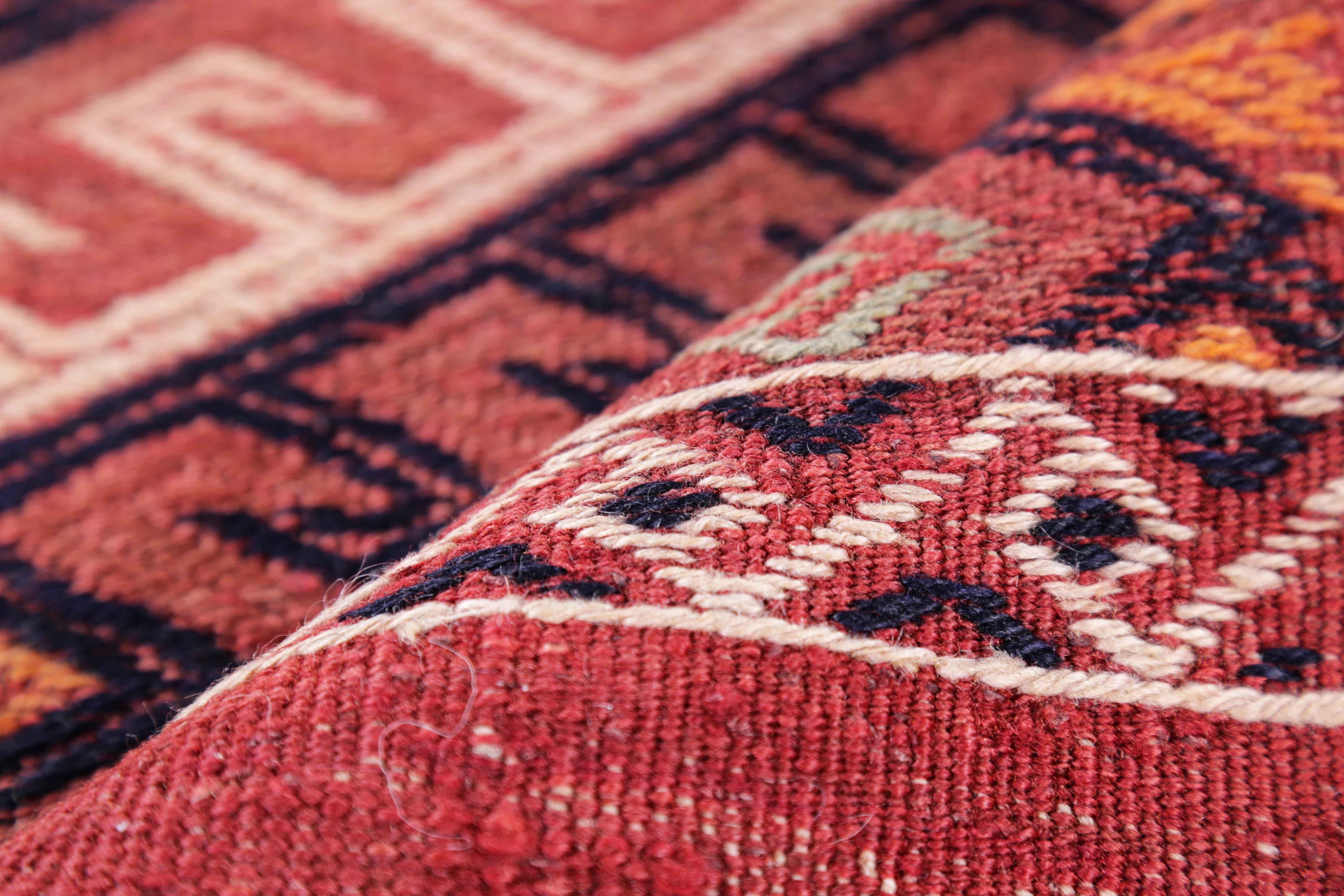 Wool Antique Persian Runner Rug Kilim Design