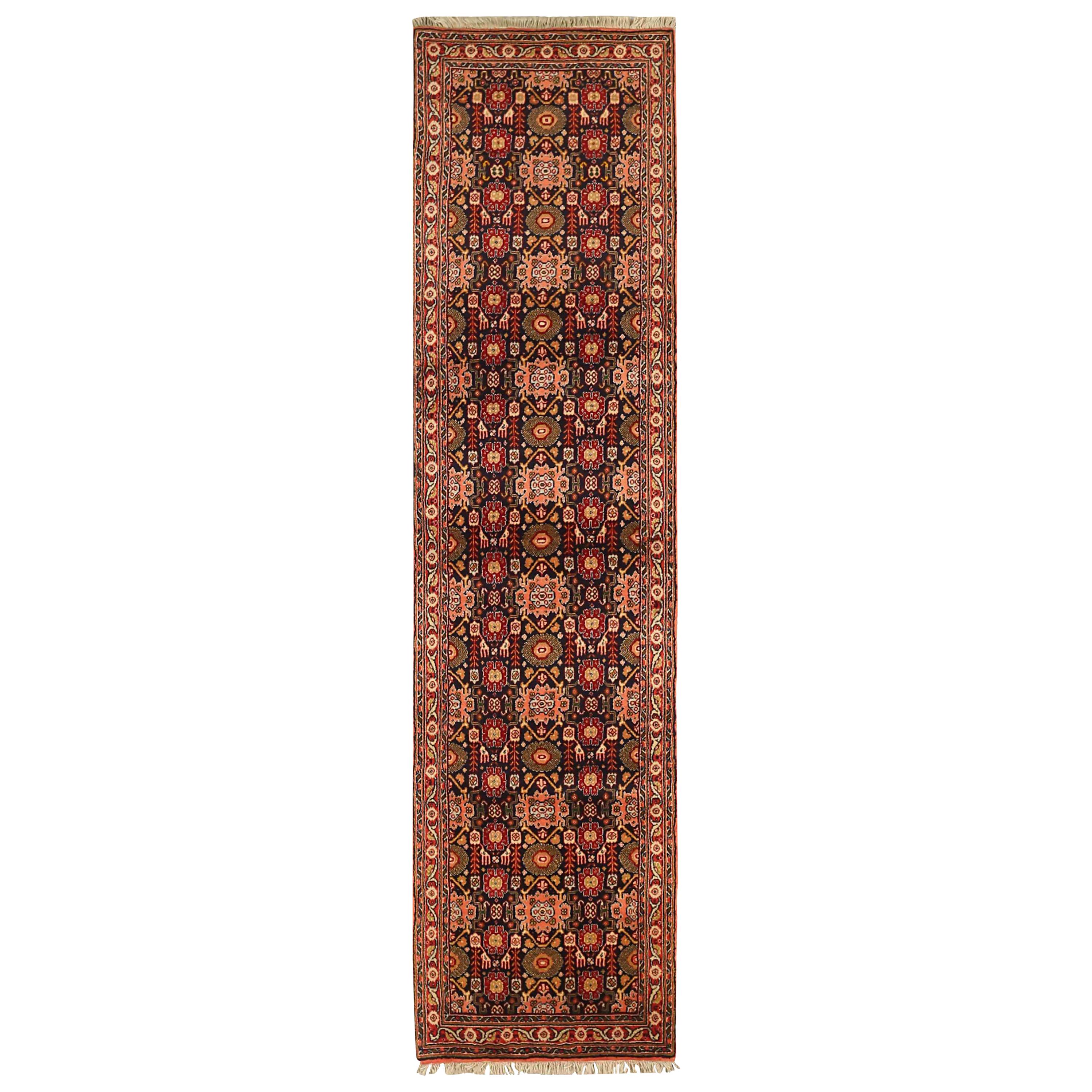 Tapis de couloir persan ancien à motif kurde