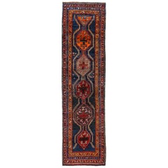 Vintage Persian Runner Rug Kurdish Design