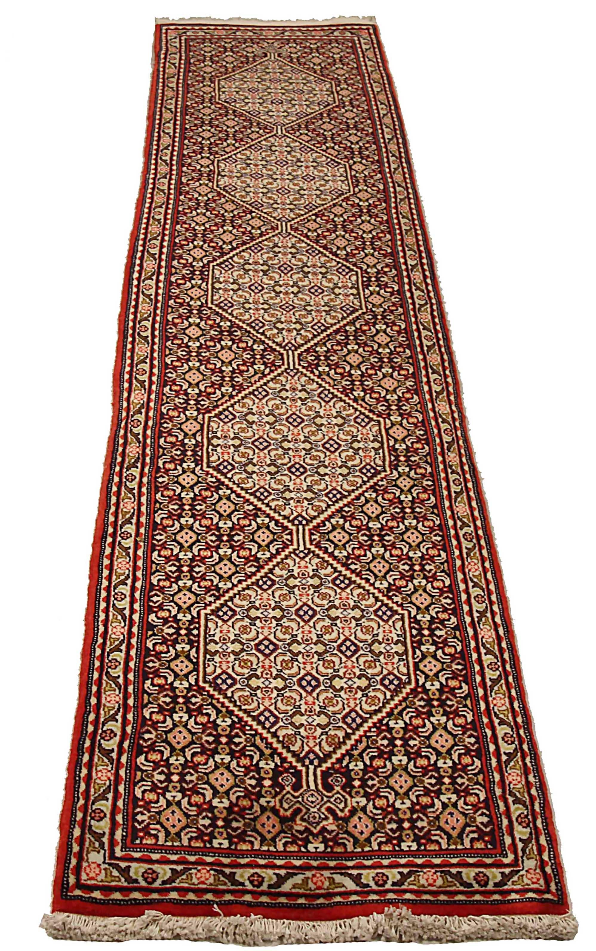 Antique Persian runner rug handwoven from the finest sheep’s wool. It’s colored with all-natural vegetable dyes that are safe for humans and pets. It’s a traditional Kurdish design handwoven by expert artisans. It’s a lovely runner rug that can be