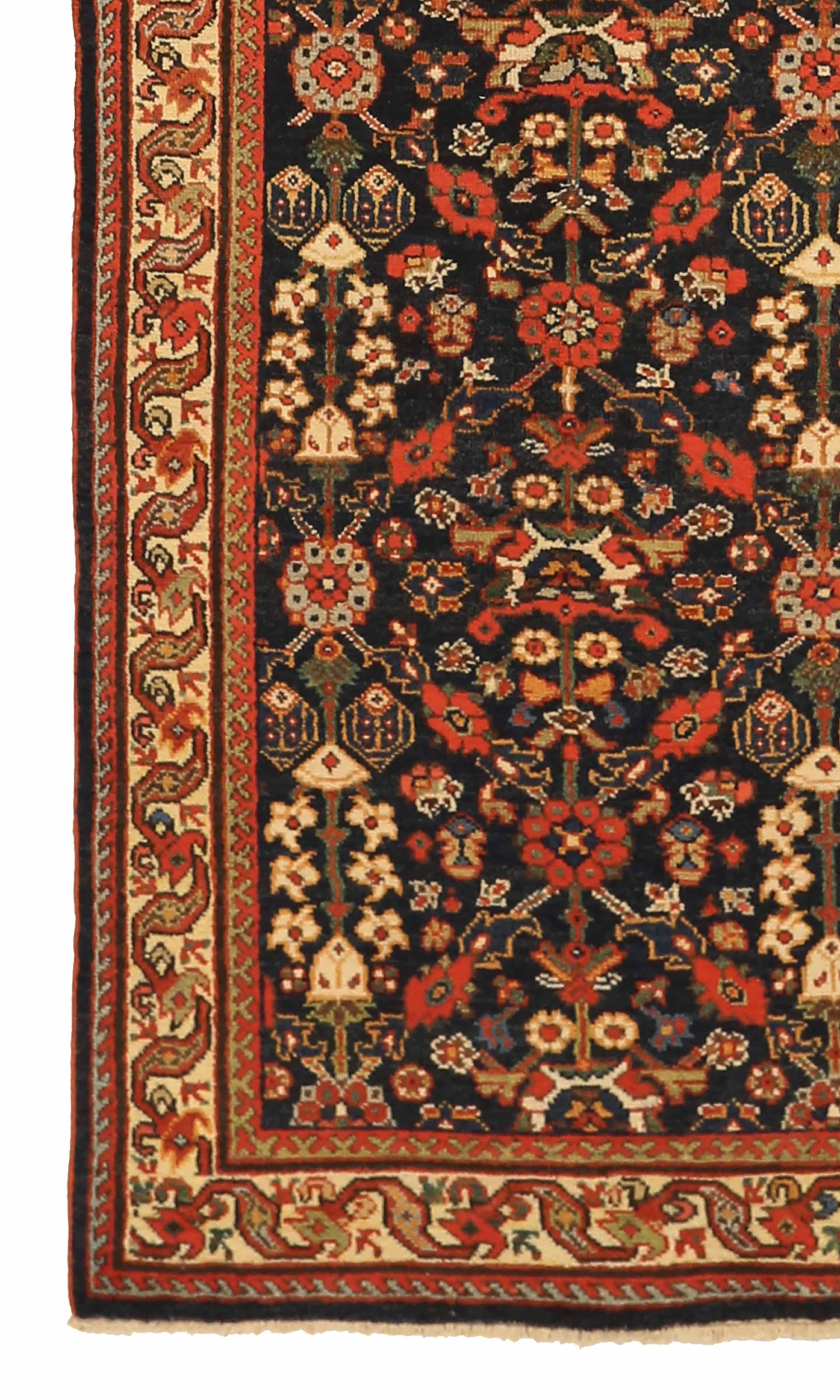 Other Antique Persian Runner Rug Mahal Design For Sale