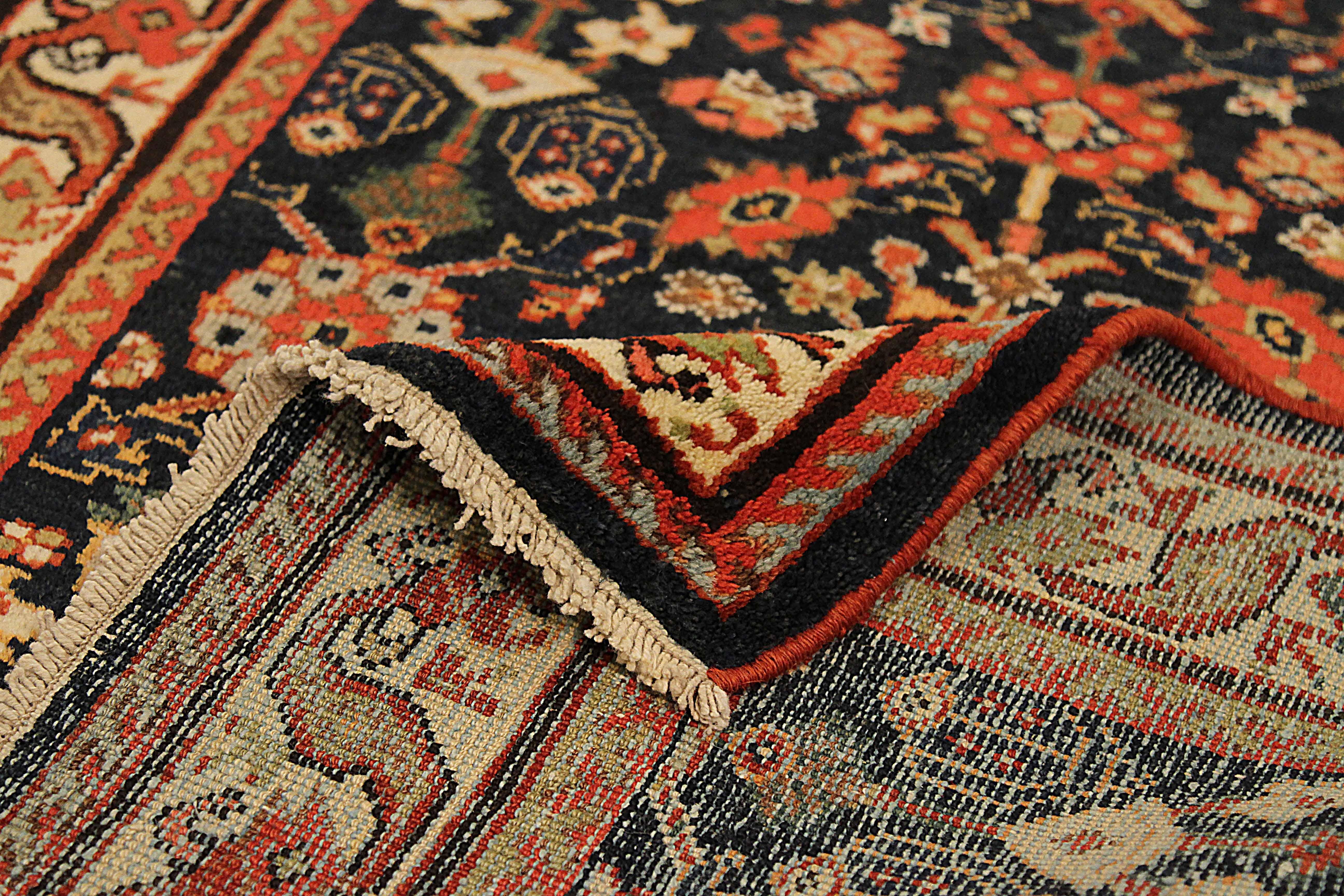 Hand-Woven Antique Persian Runner Rug Mahal Design For Sale