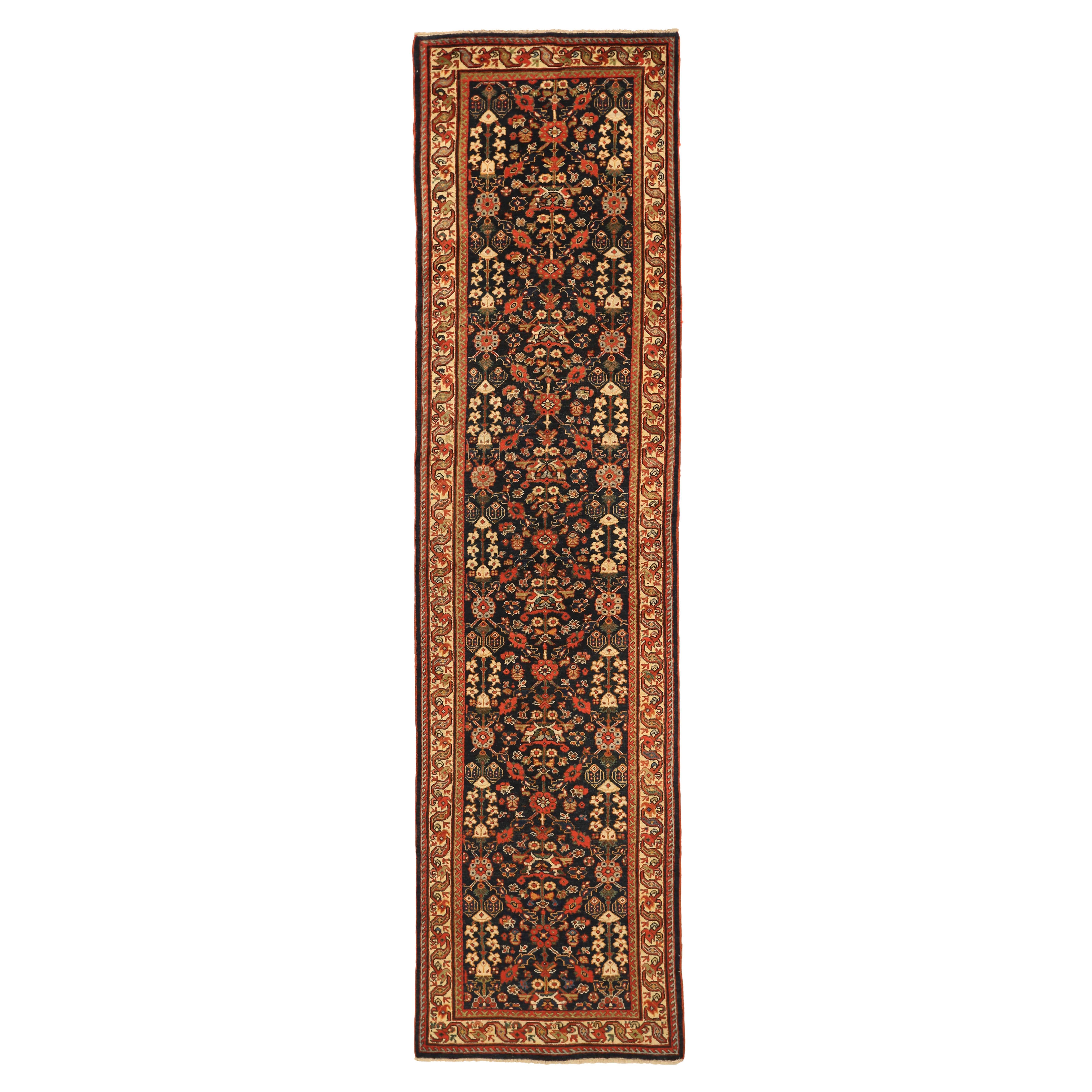 Antique Persian Runner Rug Mahal Design For Sale