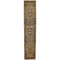 Tapis de couloir persan ancien à motif Malayer