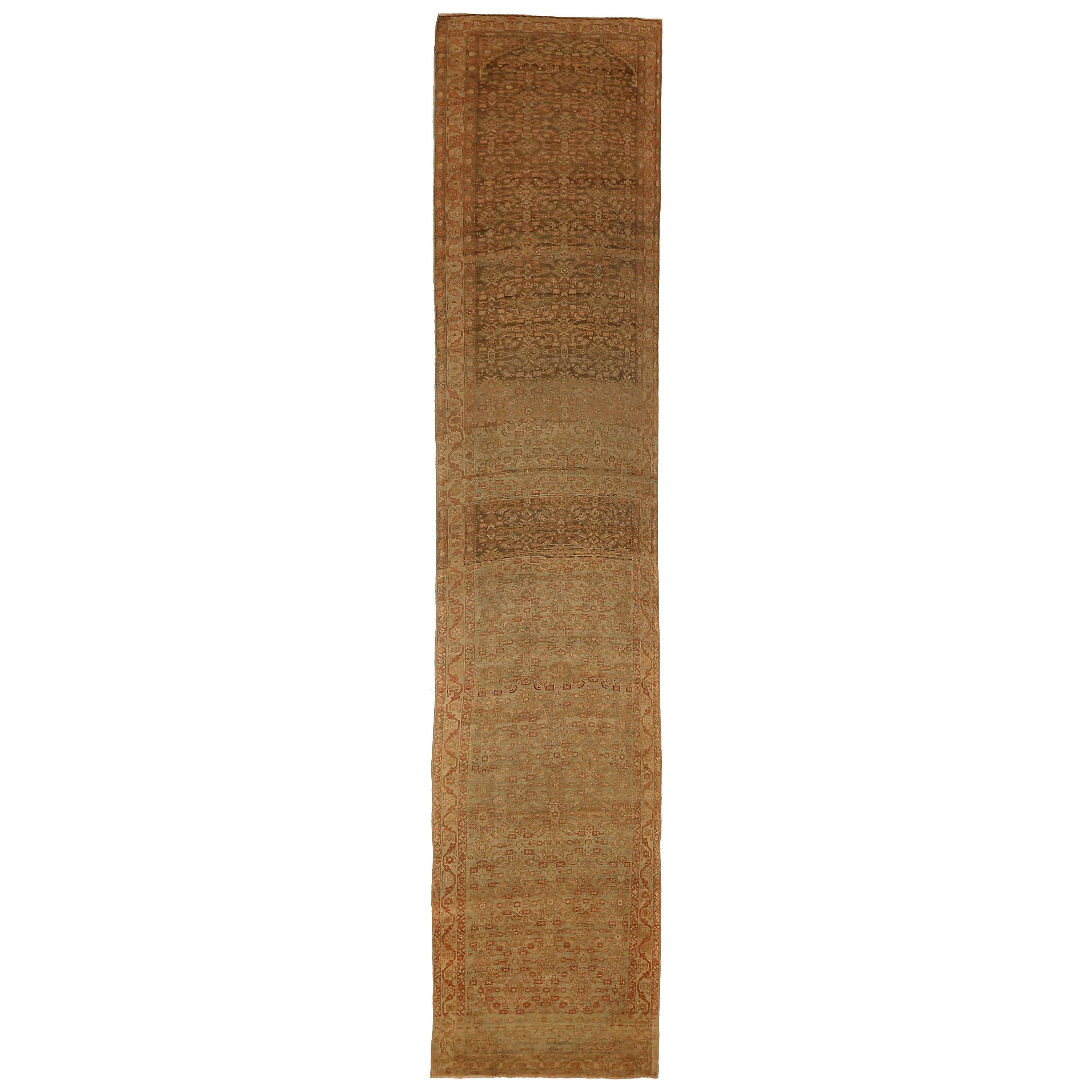 Antico tappeto runner persiano Malayer Design
