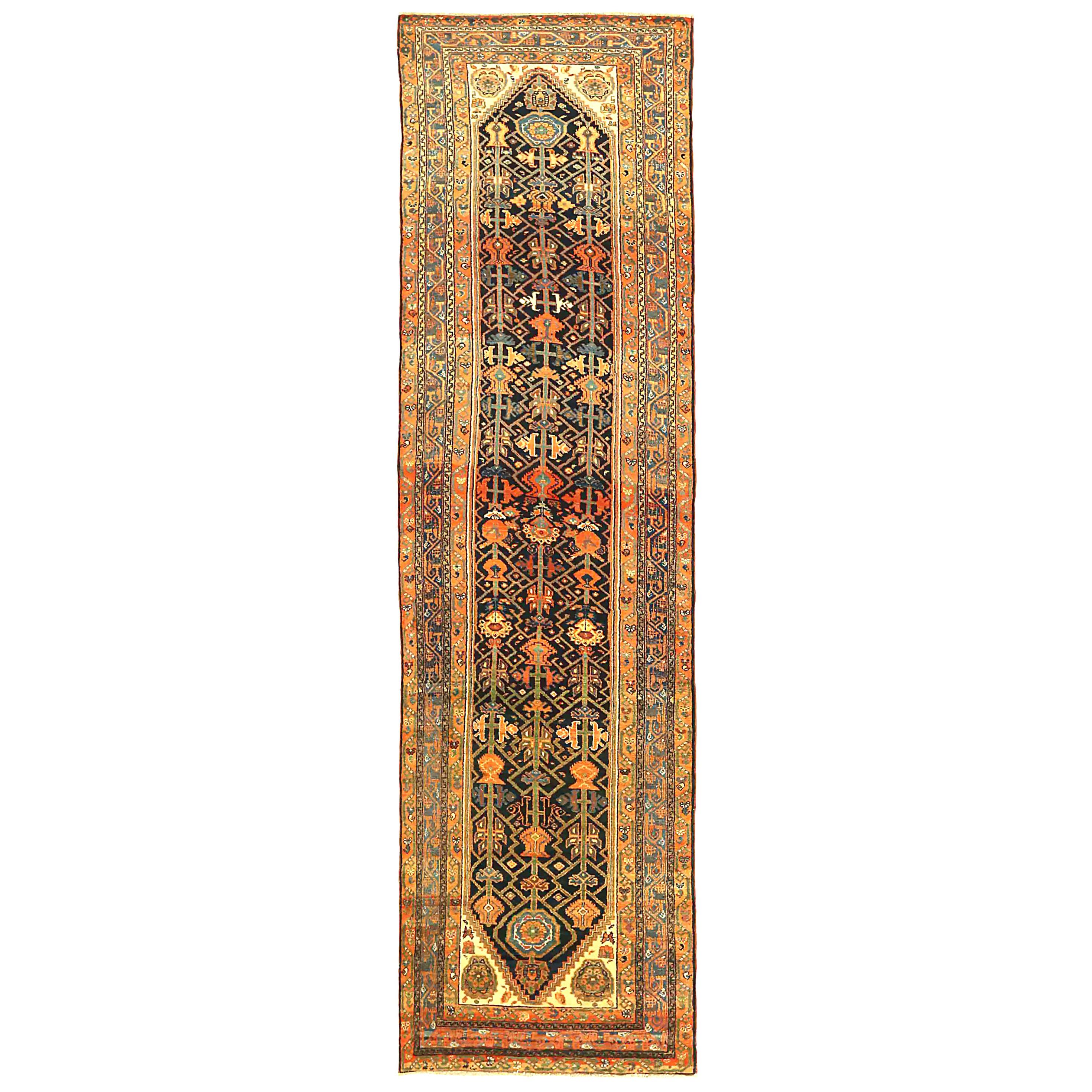 Antique Persian Runner Rug Malayer Design For Sale