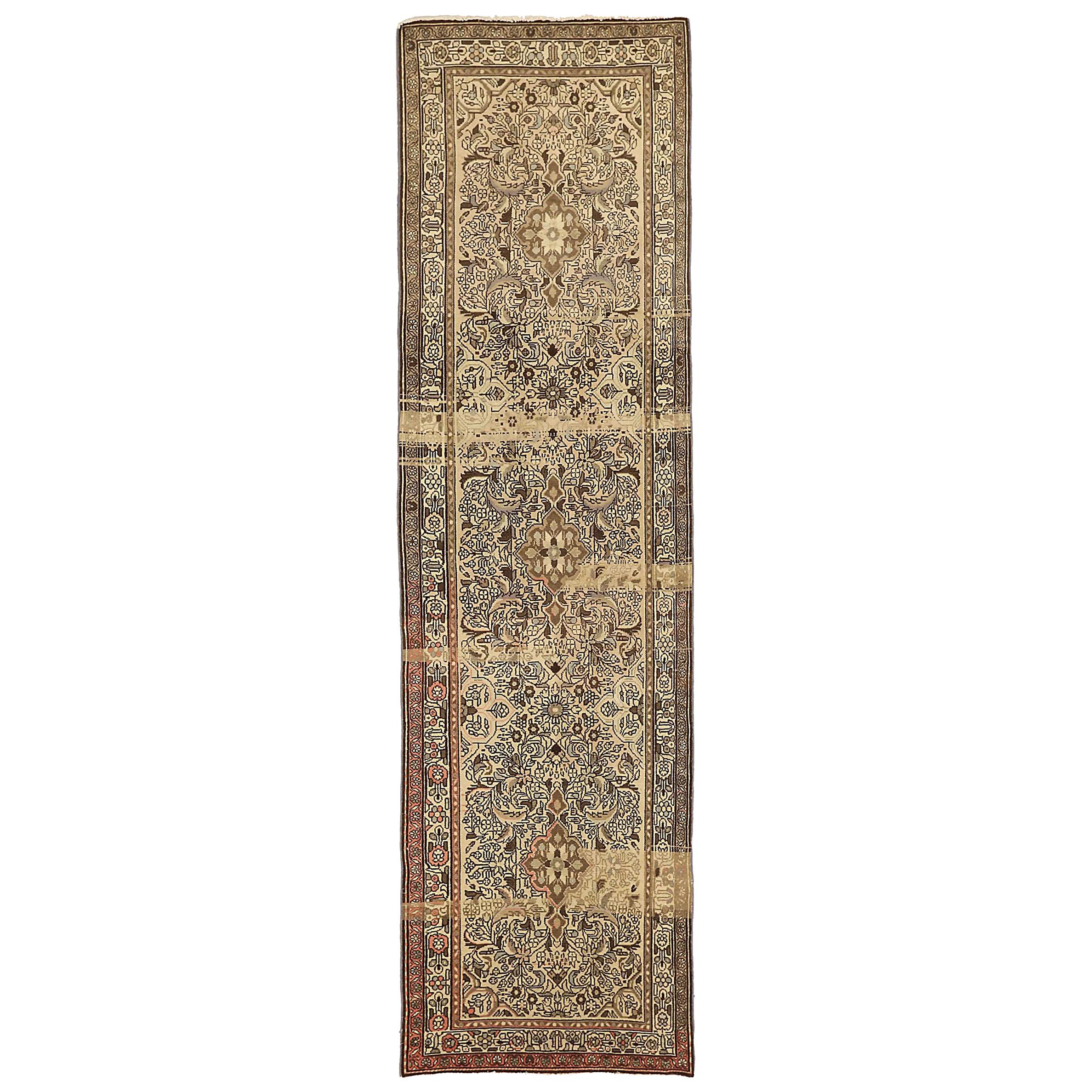 Antico tappeto runner persiano Malayer Design