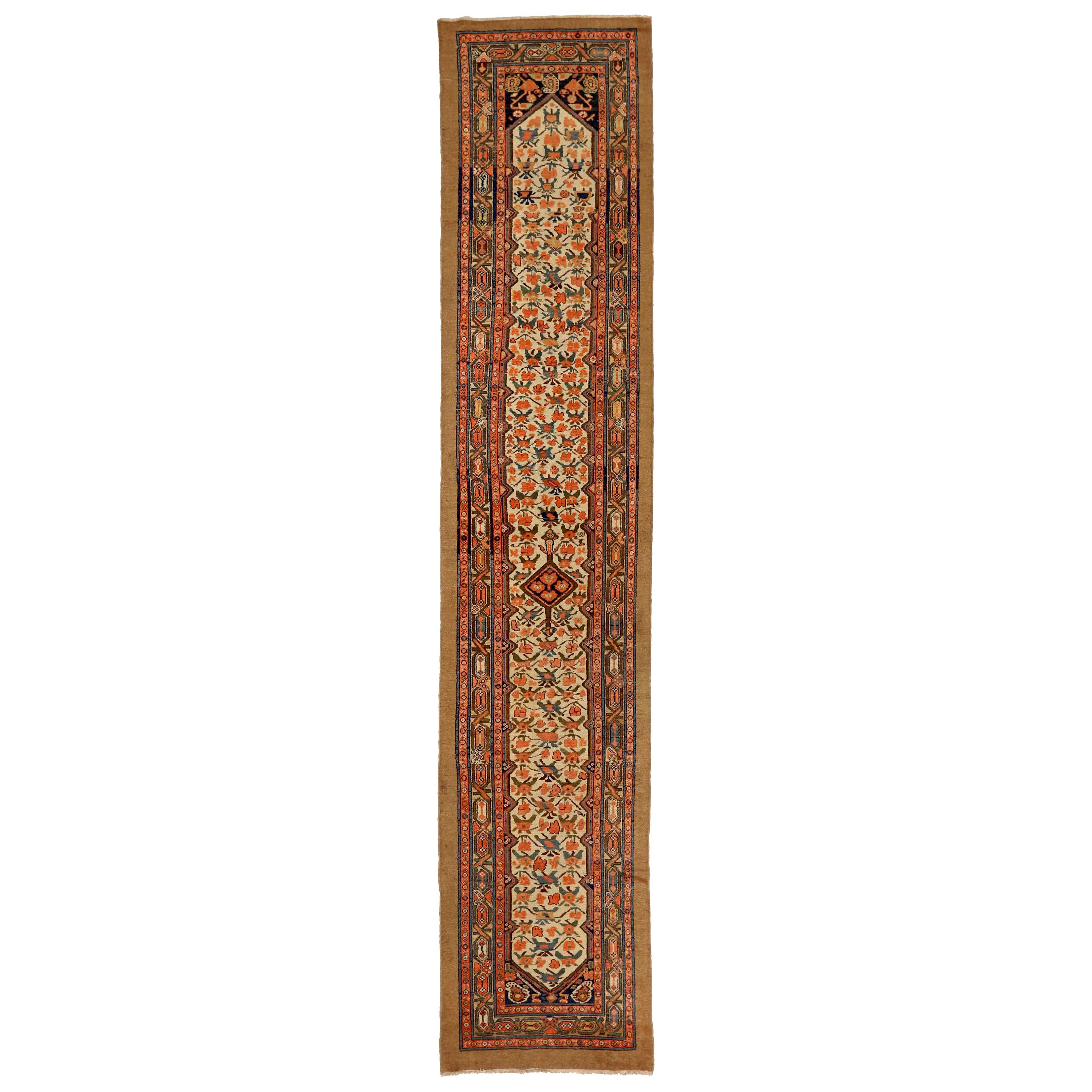 Antico tappeto runner persiano Malayer Design