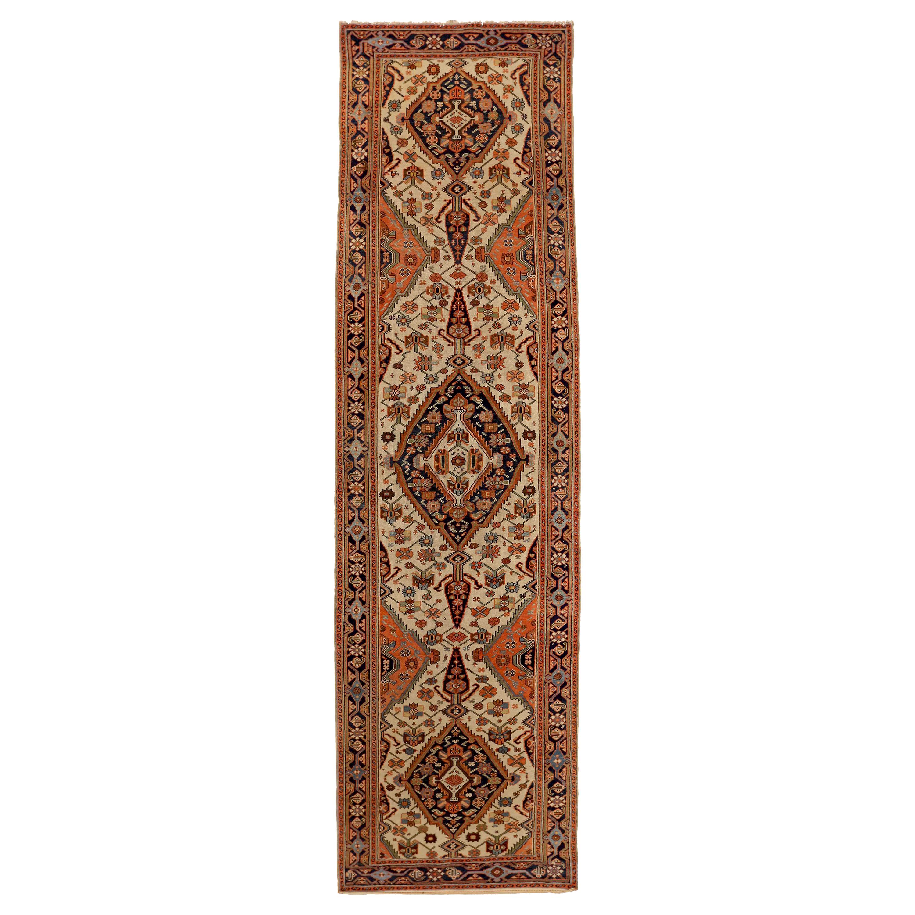 Antique Persian Runner Rug Malayer Design For Sale