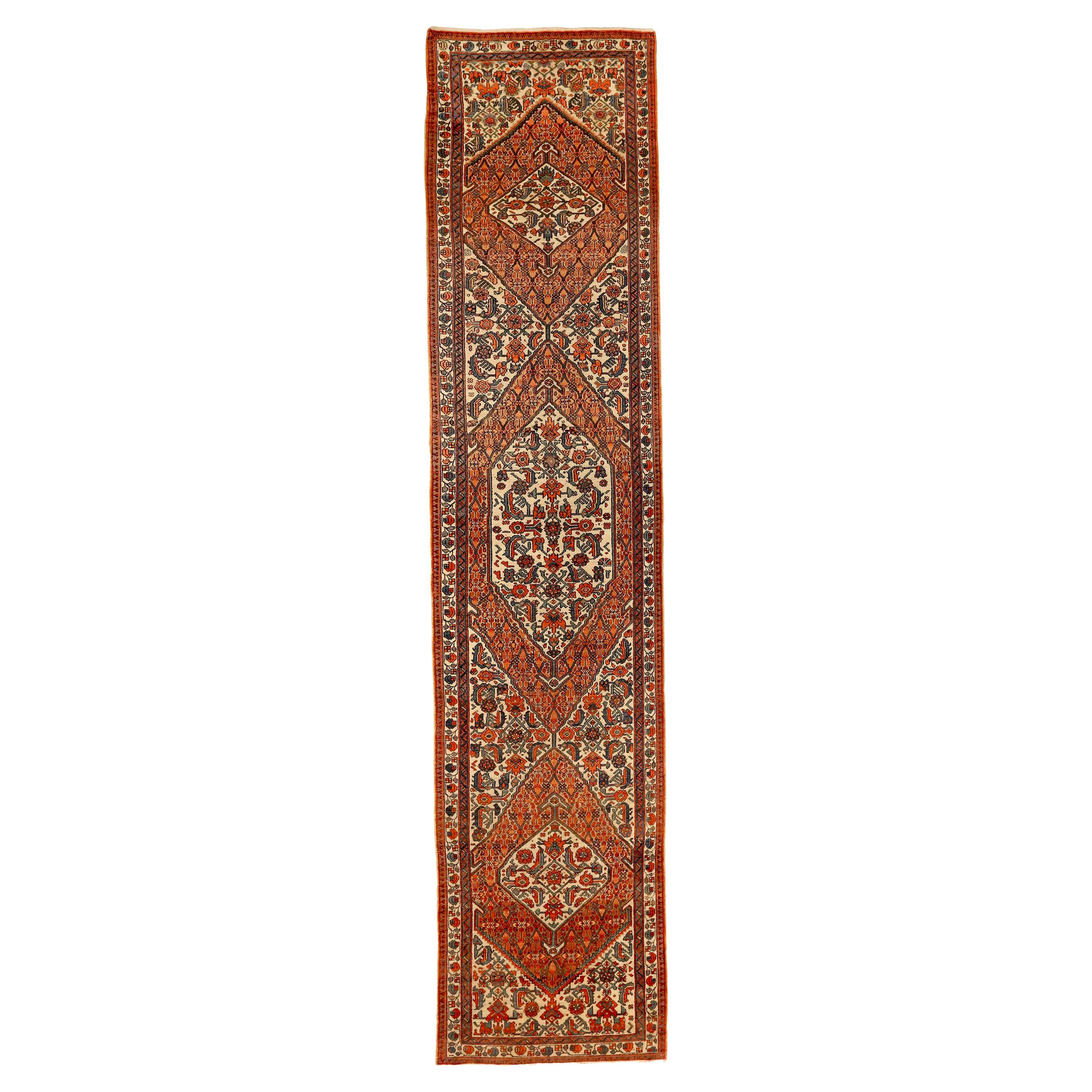 Antique Persian Runner Rug Malayer Design For Sale