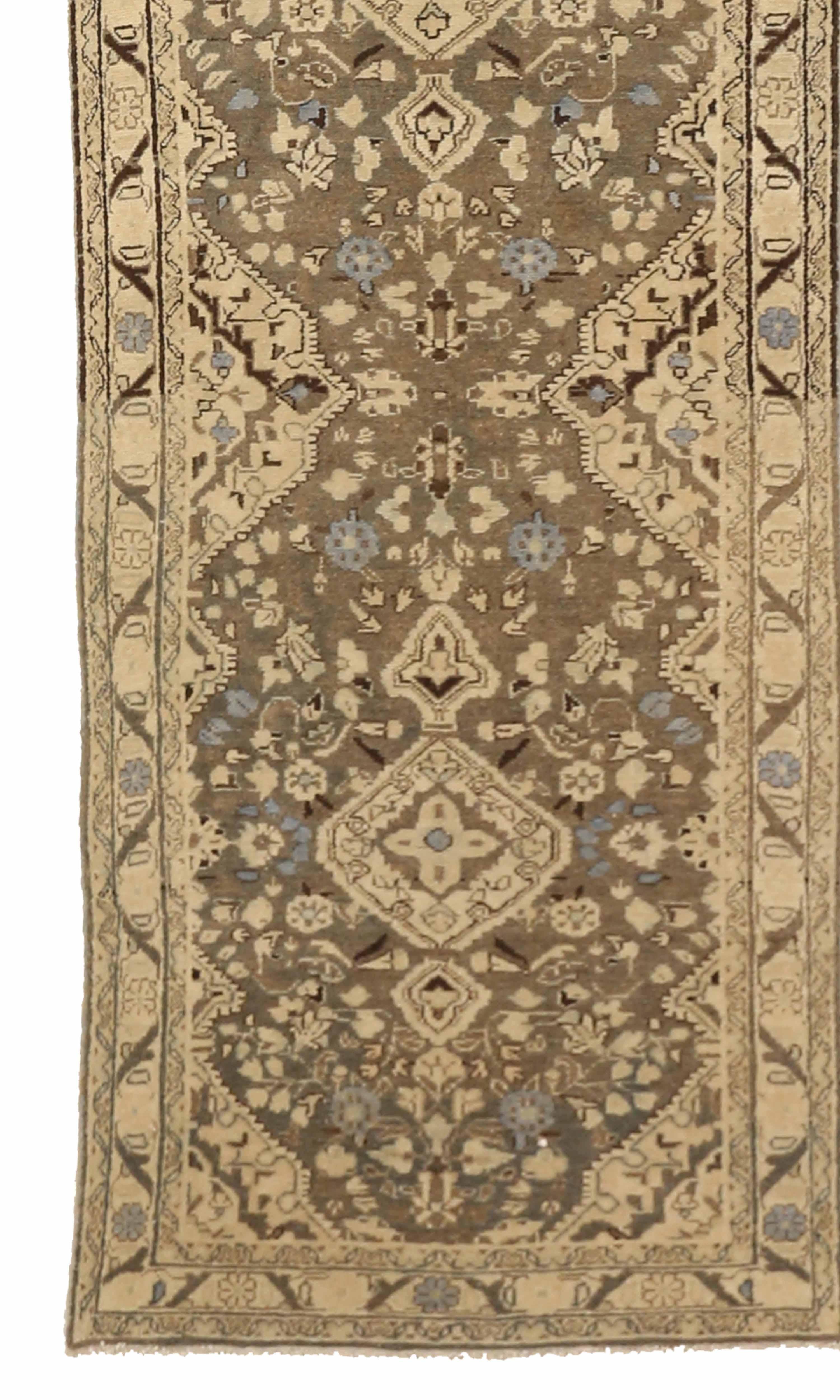 Hand-Woven Antique Persian Runner Rug Malayer Design For Sale