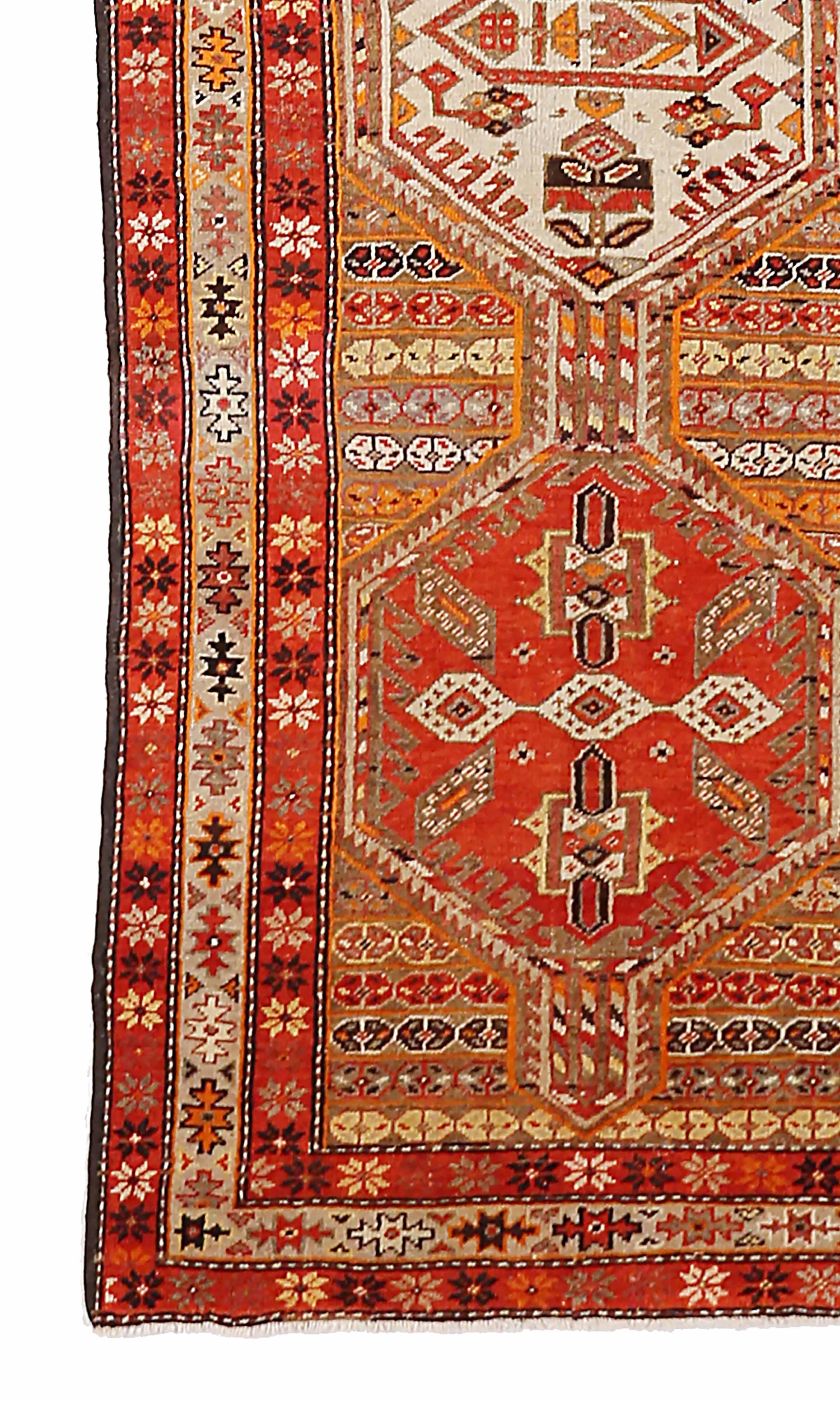 Hand-Woven Antique Persian Runner Rug Malayer Design For Sale