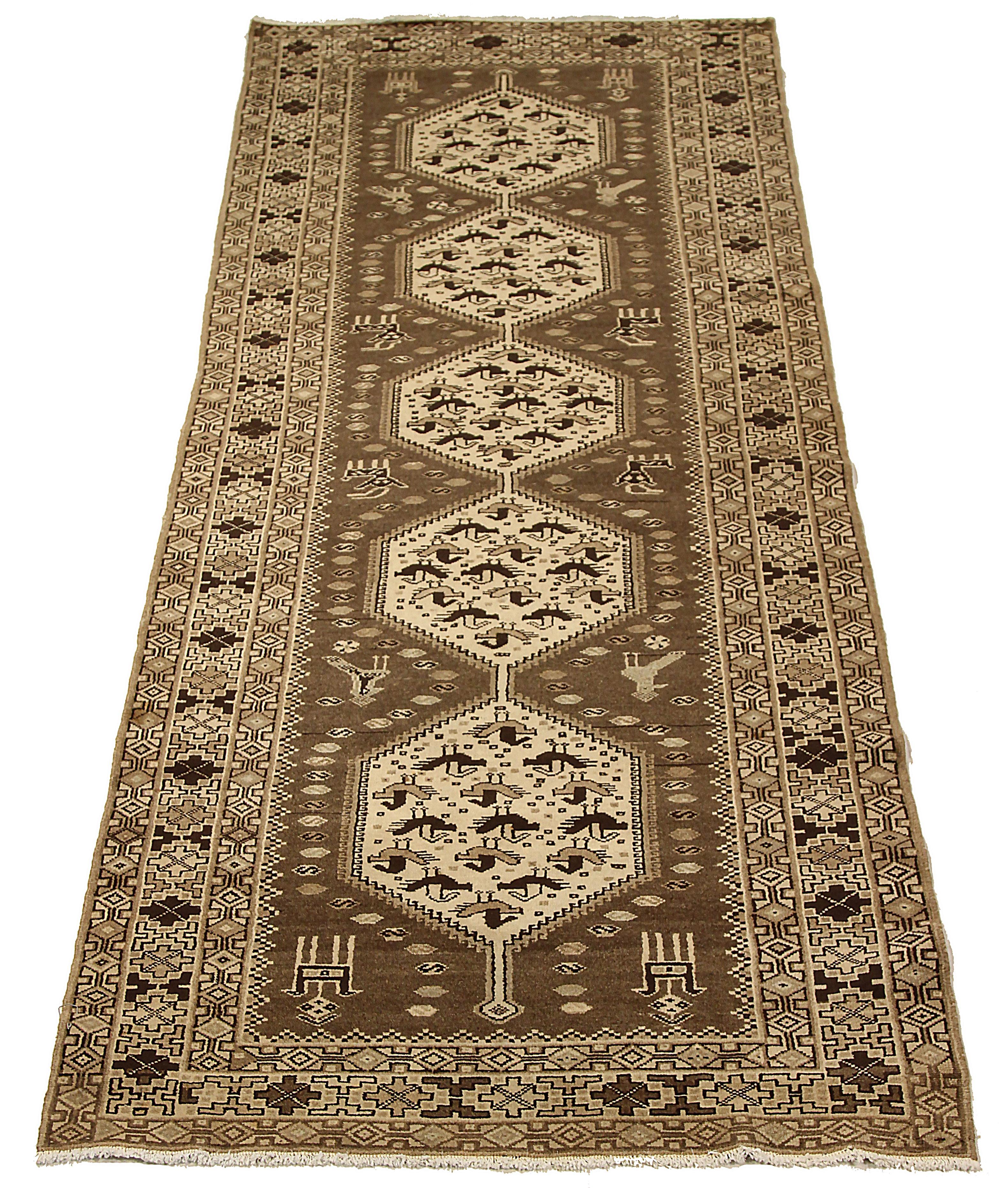 Antique Persian runner rug handmade from the highest quality of sheep’s wool. It’s colored with eco-friendly vegetable dyes that are safe for humans and pets alike. It’s a traditional Malayer design handwoven by expert artisans. It’s a lovely runner