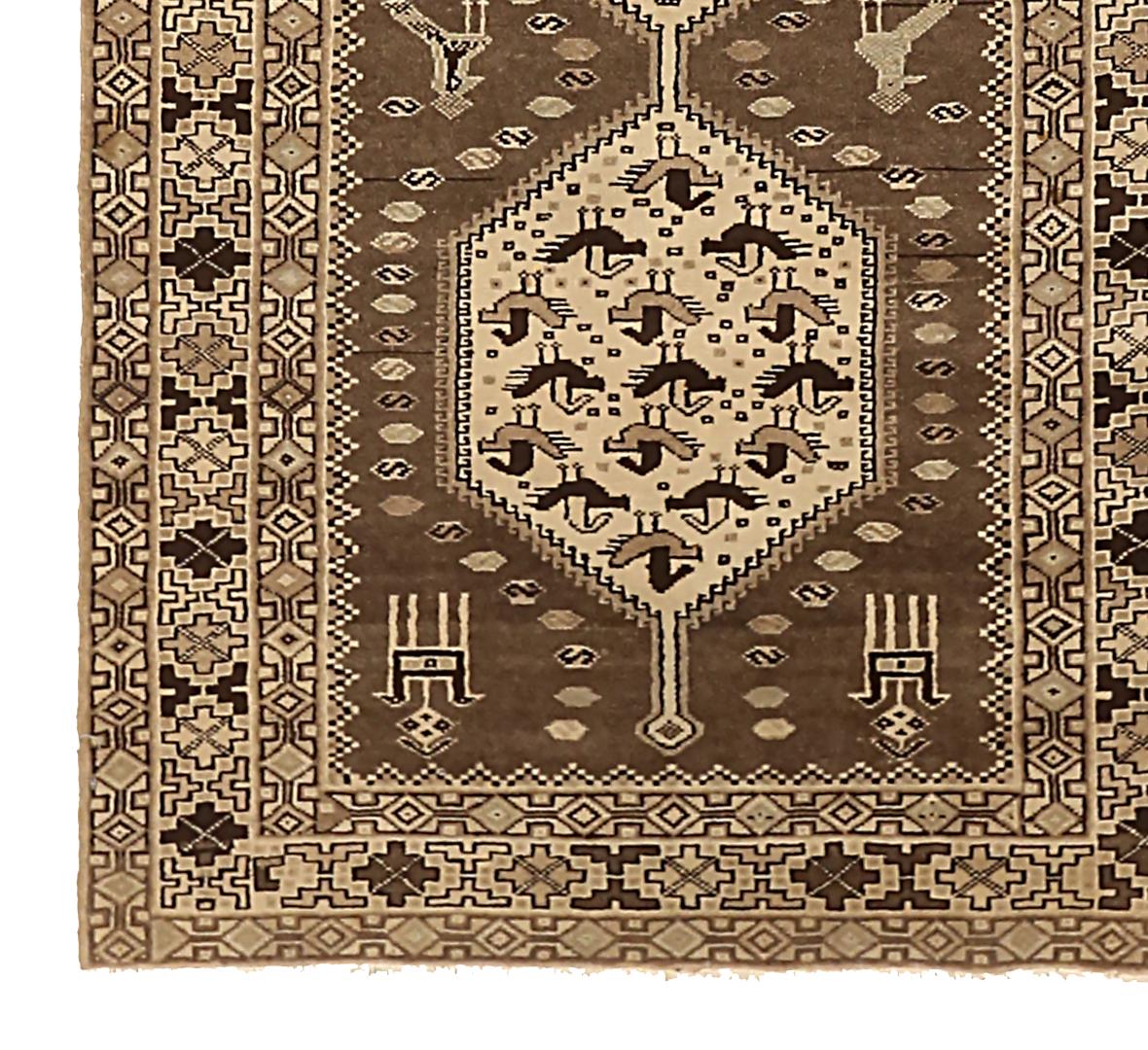 Asian Antique Persian Runner Rug Malayer Design For Sale