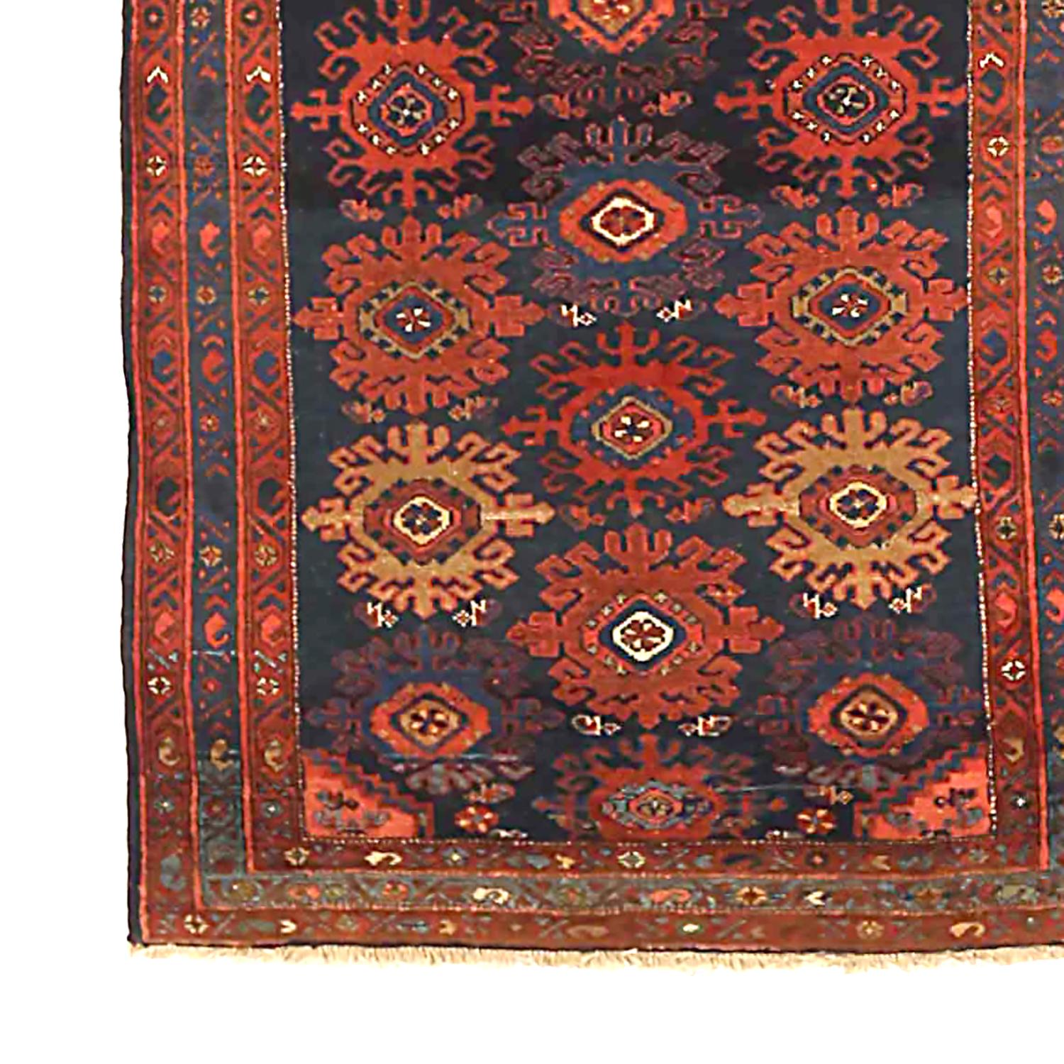 Hand-Woven Antique Persian Runner Rug Malayer Design For Sale