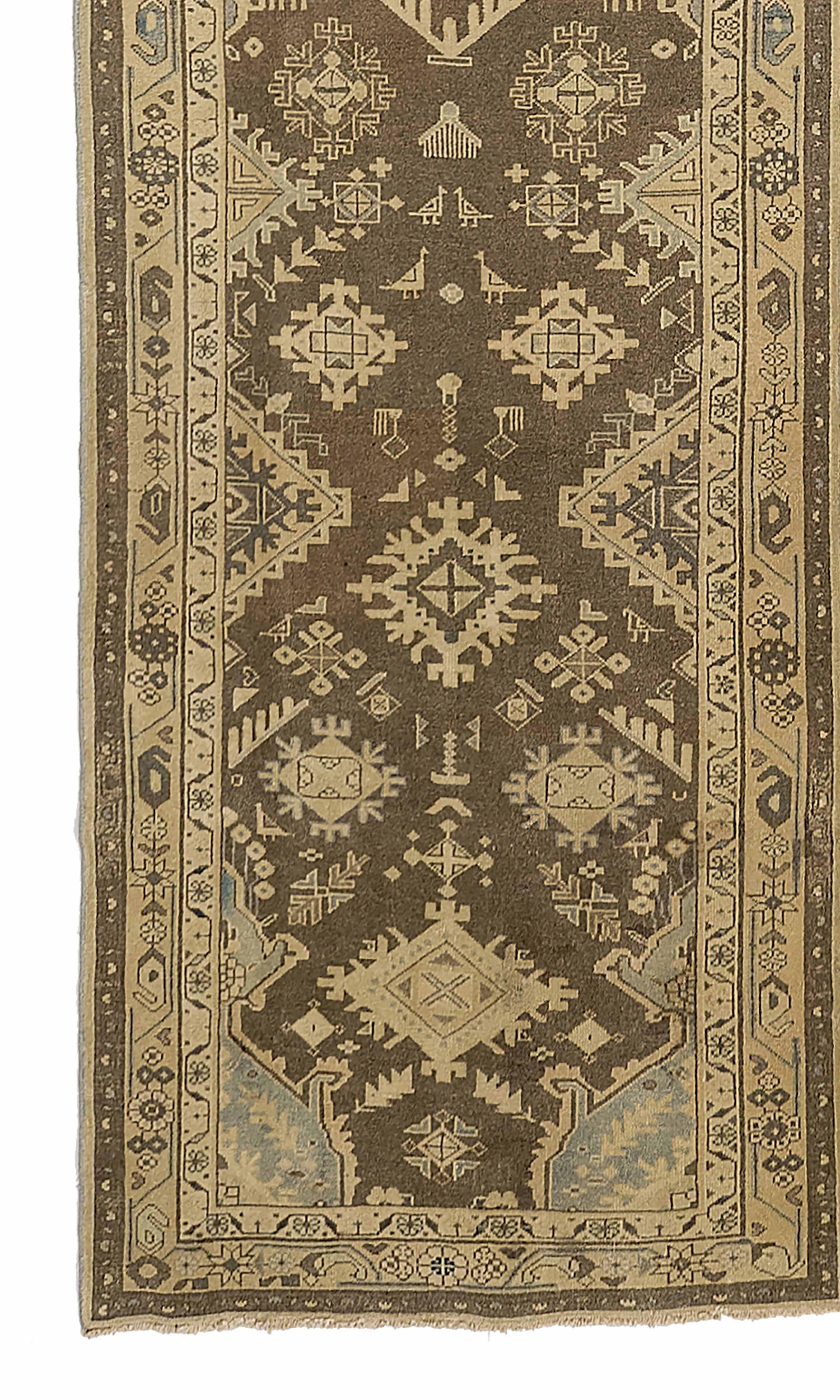 Antique Persian Runner Rug Malayer Design In Excellent Condition For Sale In Dallas, TX