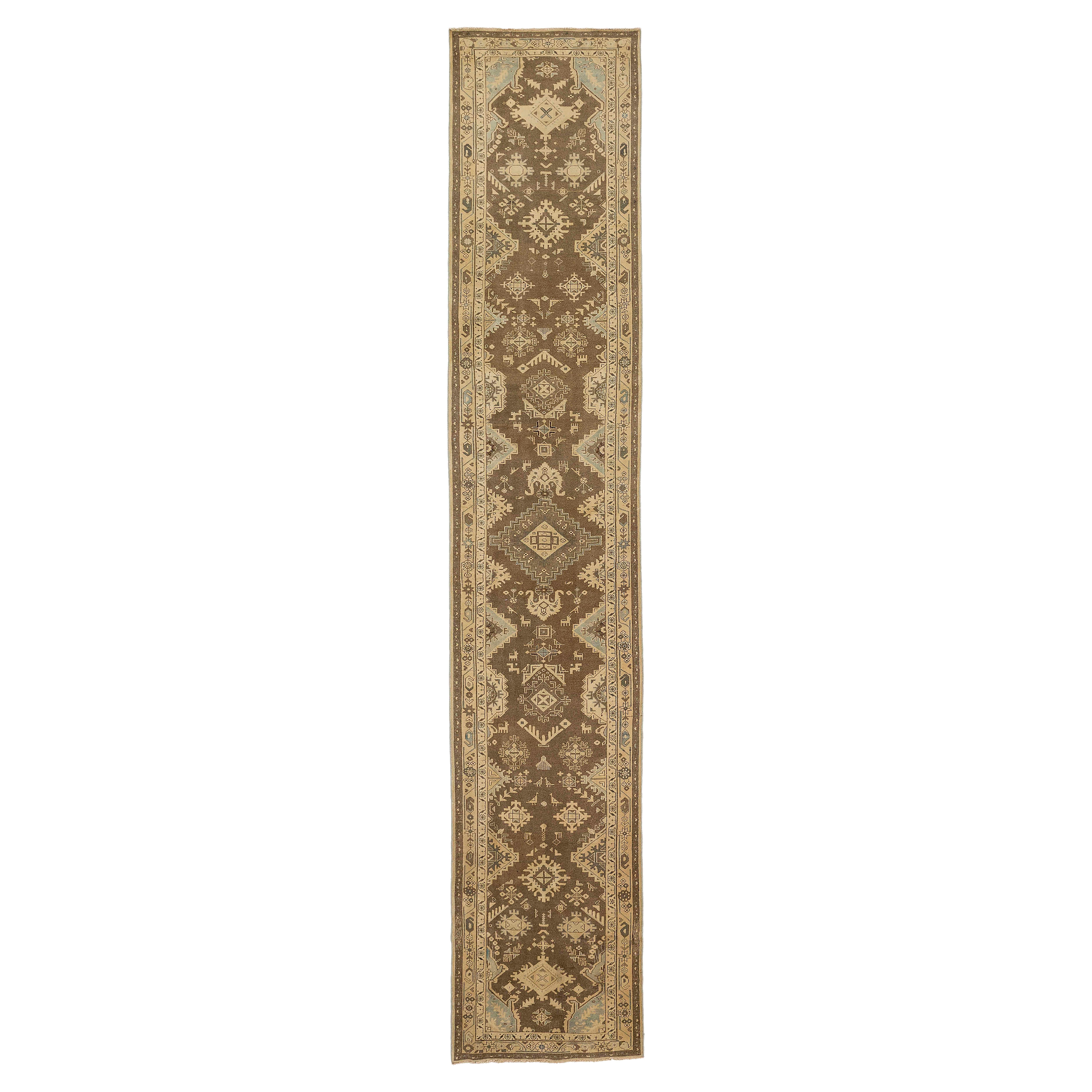 Antico tappeto runner persiano Malayer Design