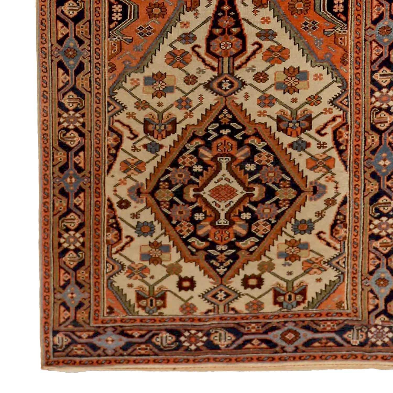 Hand-Woven Antique Persian Runner Rug Malayer Design For Sale