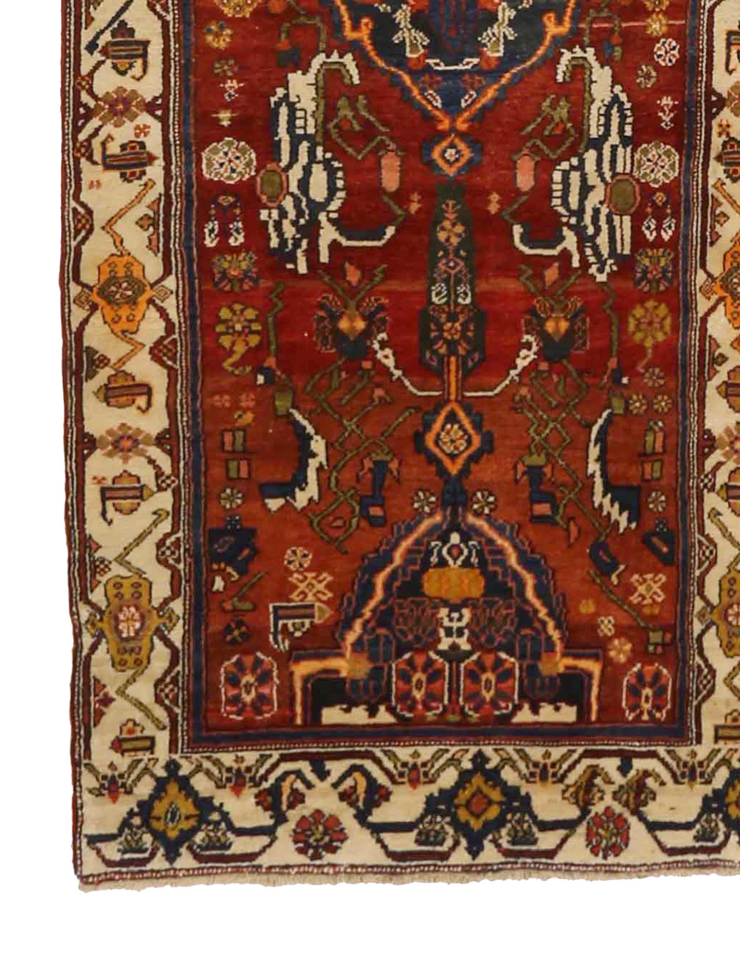 Persiano Antico tappeto runner persiano Malayer Design in vendita