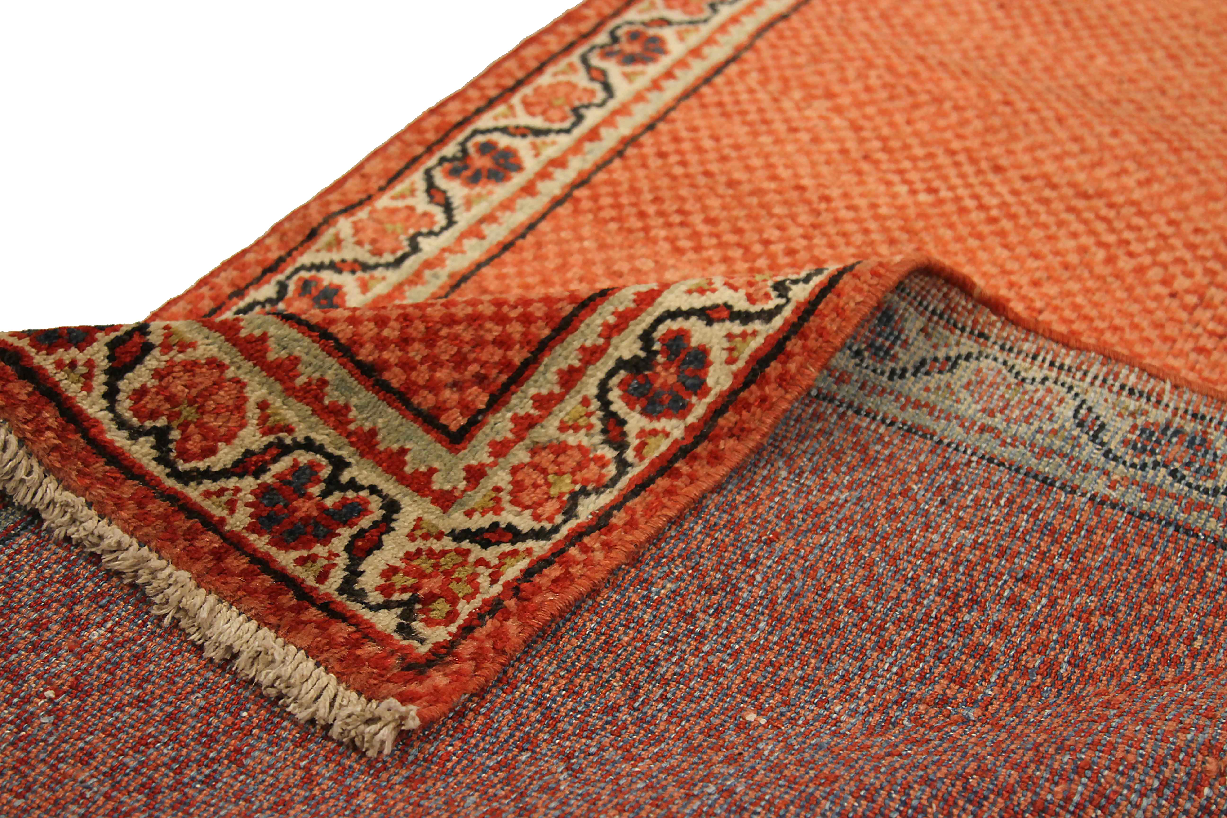 Hand-Woven Antique Persian Runner Rug Meshkabad Design