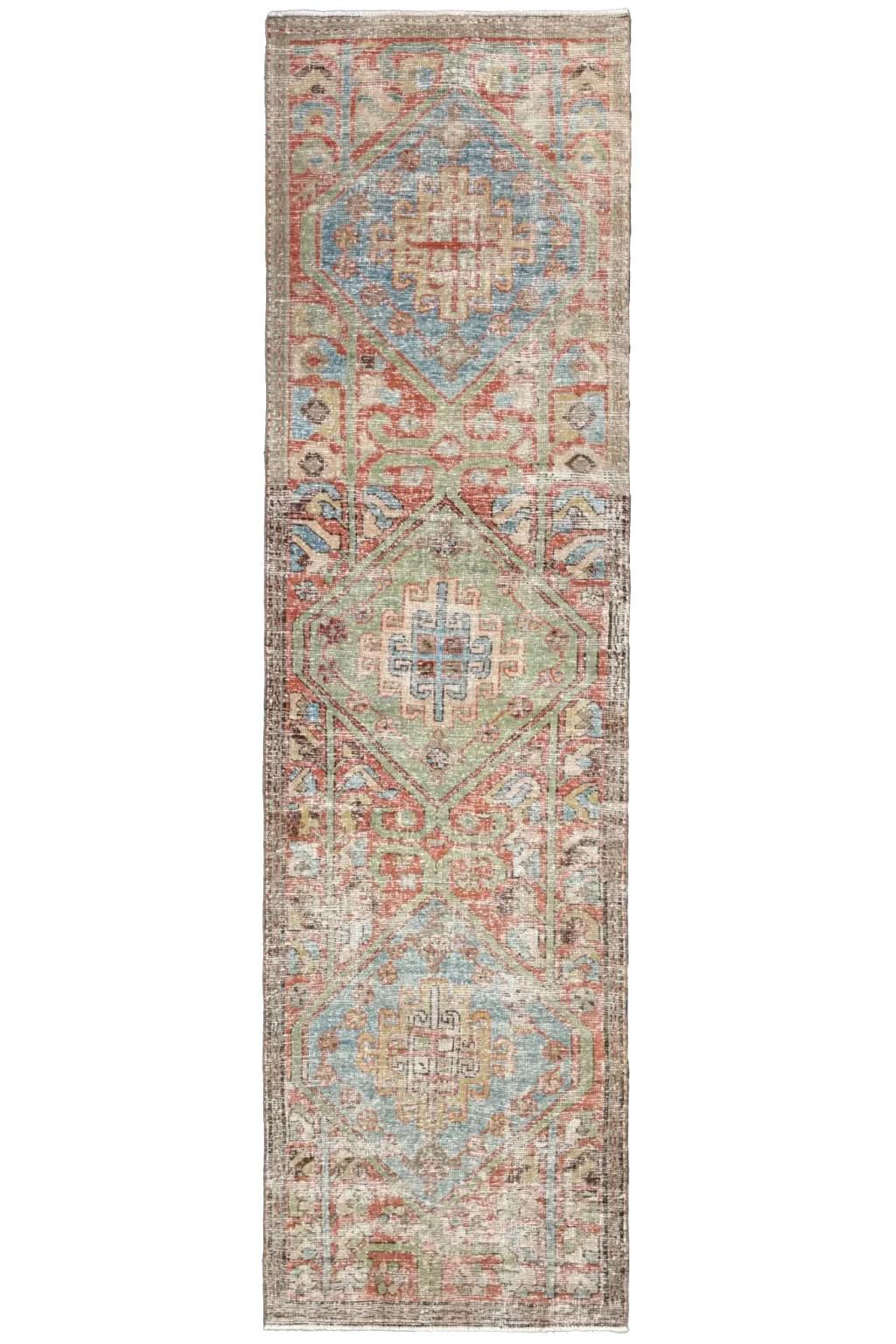 Wool Antique Persian Runner Rug - Sarab Design For Sale
