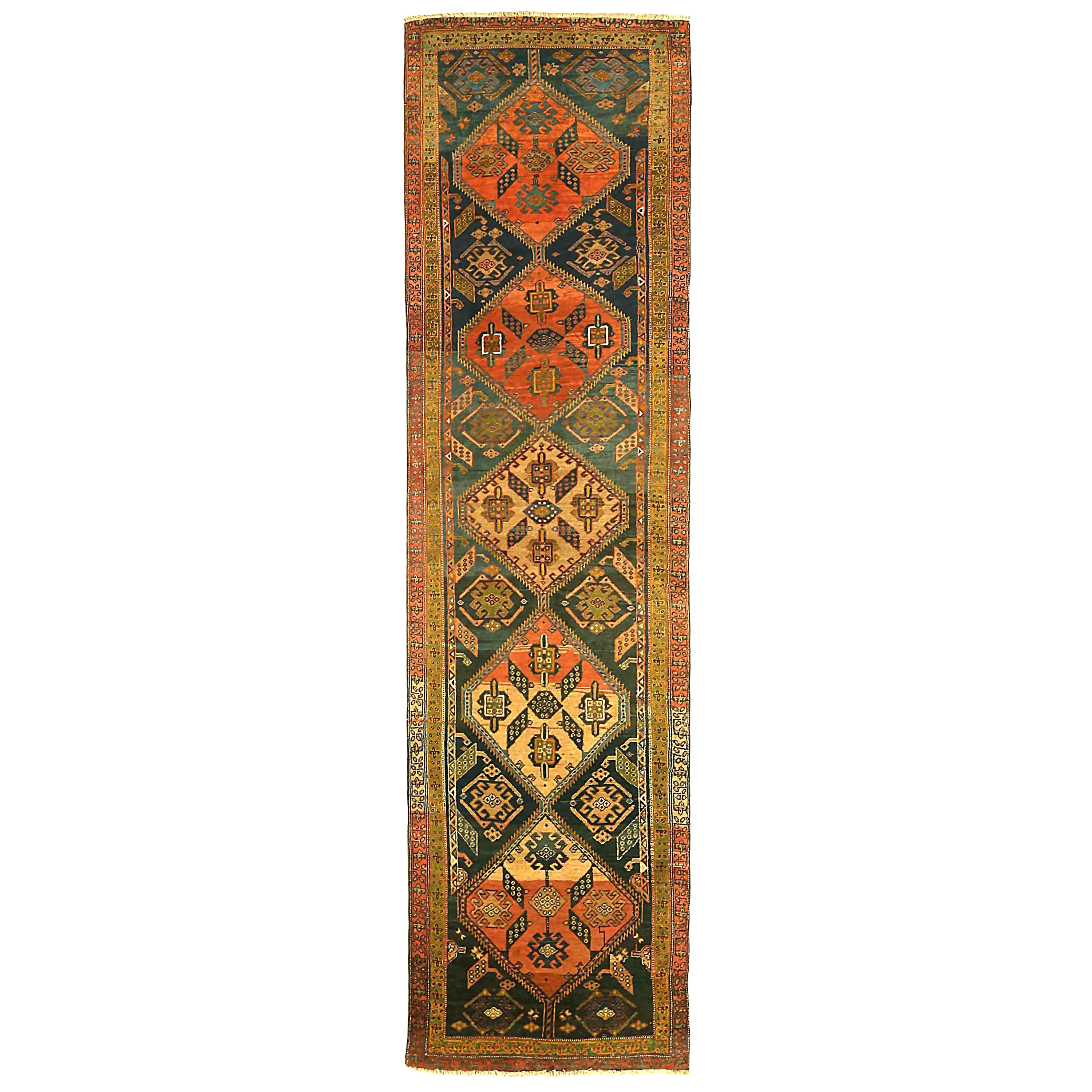 Antique Persian Runner Rug Sarab Design For Sale