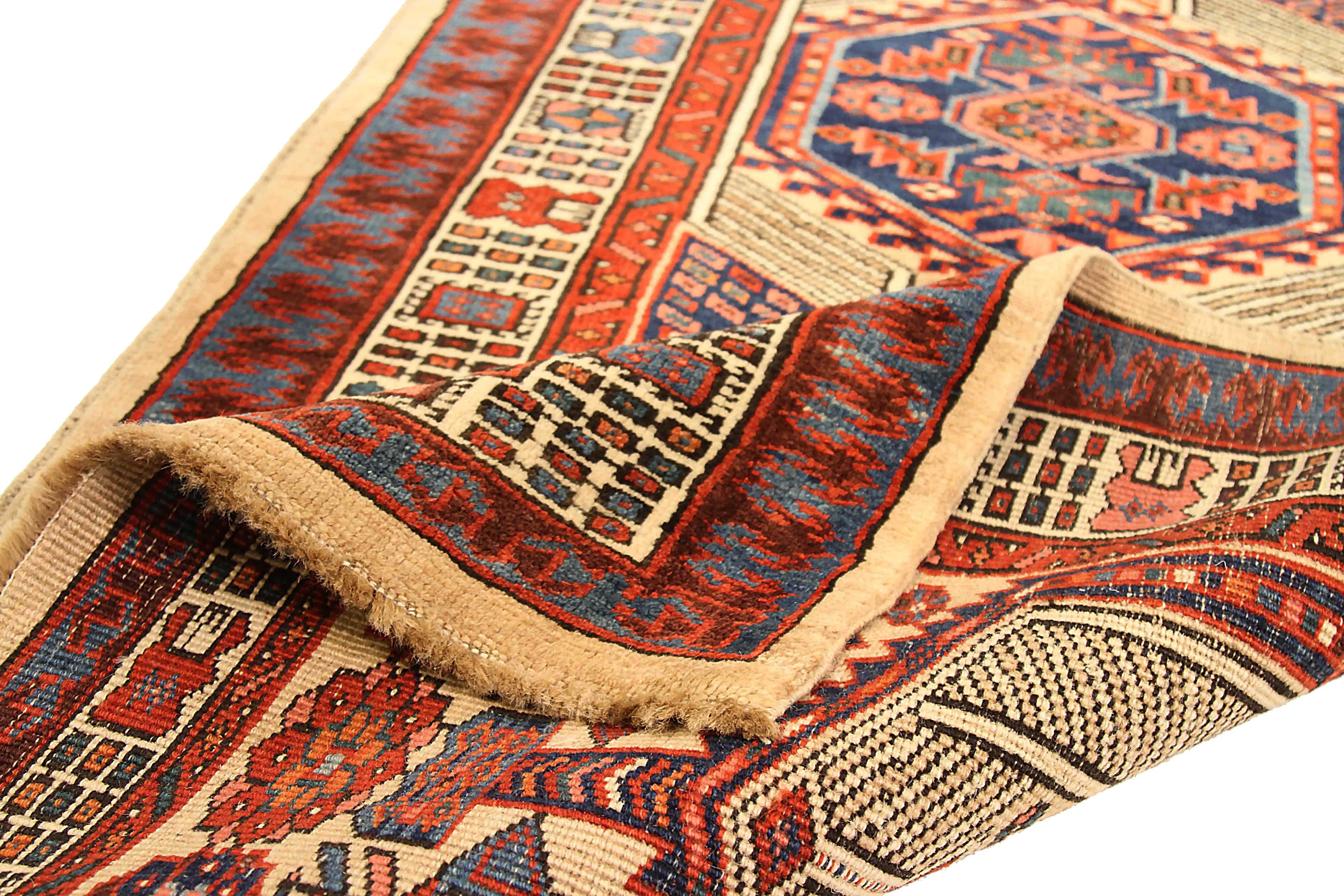 Hand-Woven Antique Persian Runner Rug Sarab Design For Sale