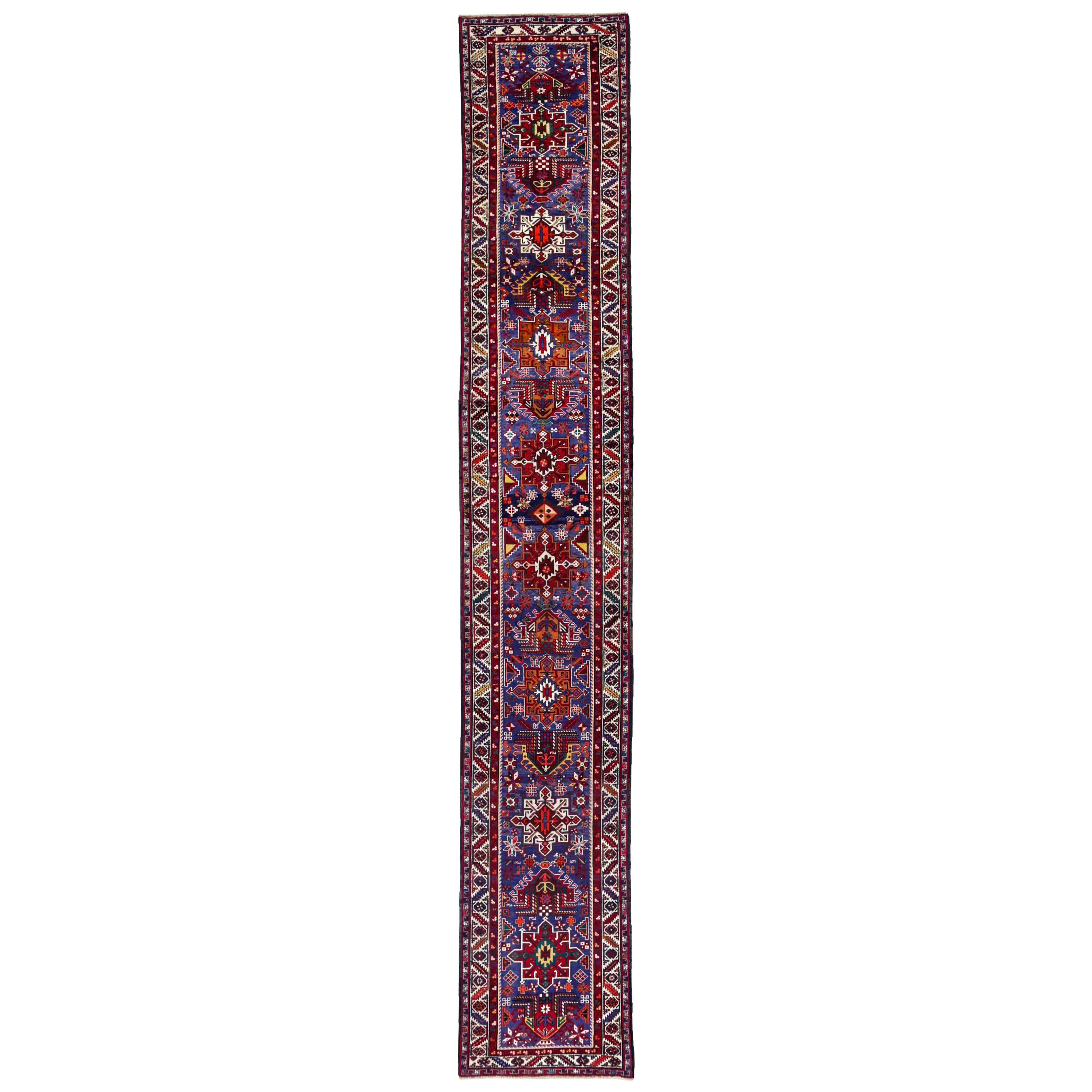 Tapis de couloir persan ancien à motif Sarab