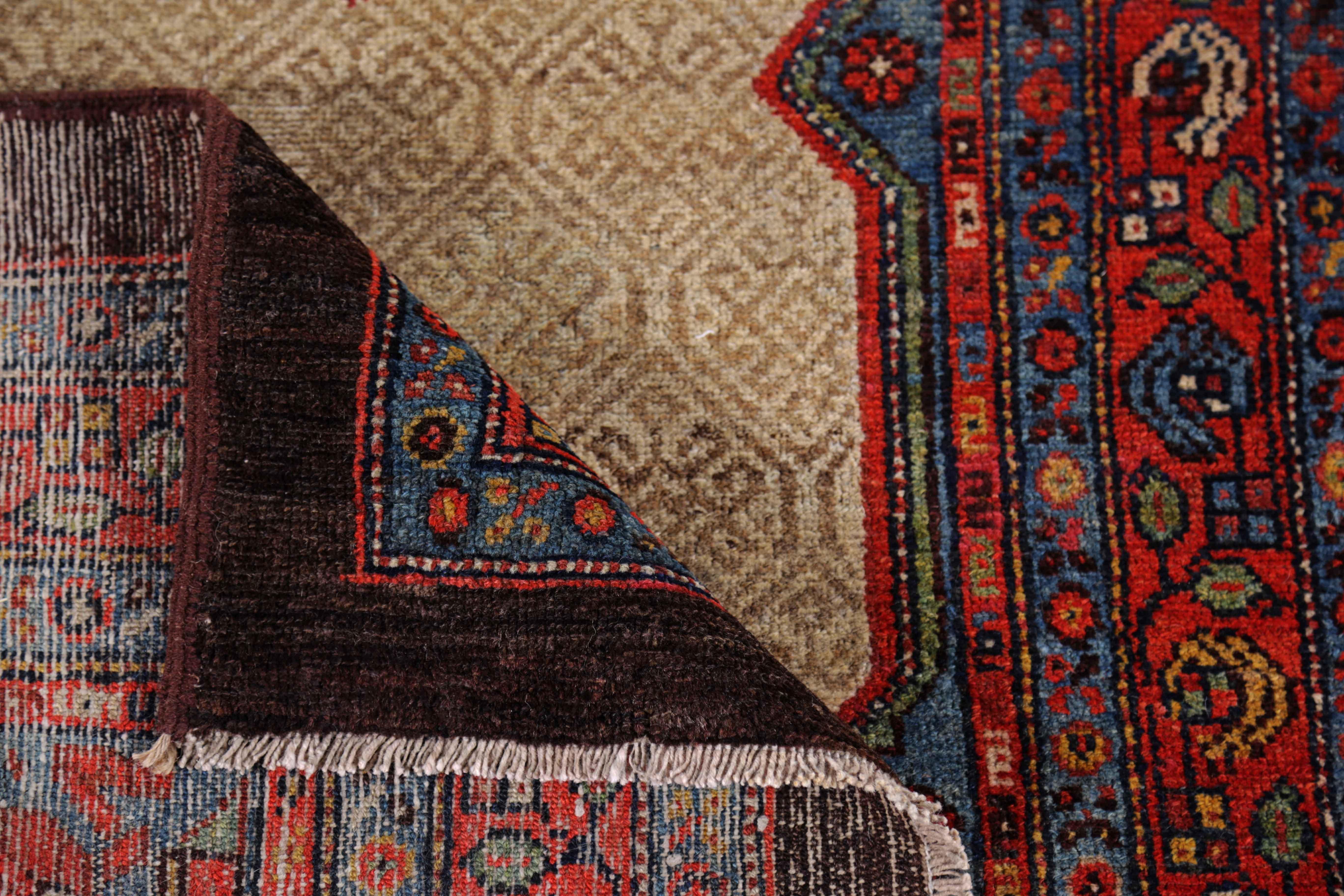 Laine Tapis de couloir persan ancien à motif Sarab en vente