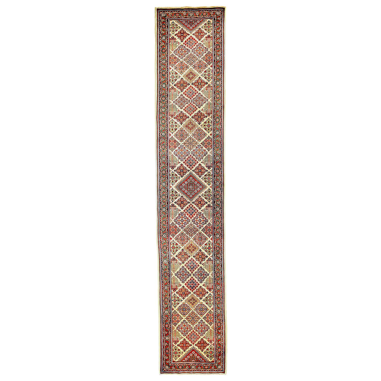 Antique Persian Runner Rug Sarouk Design For Sale