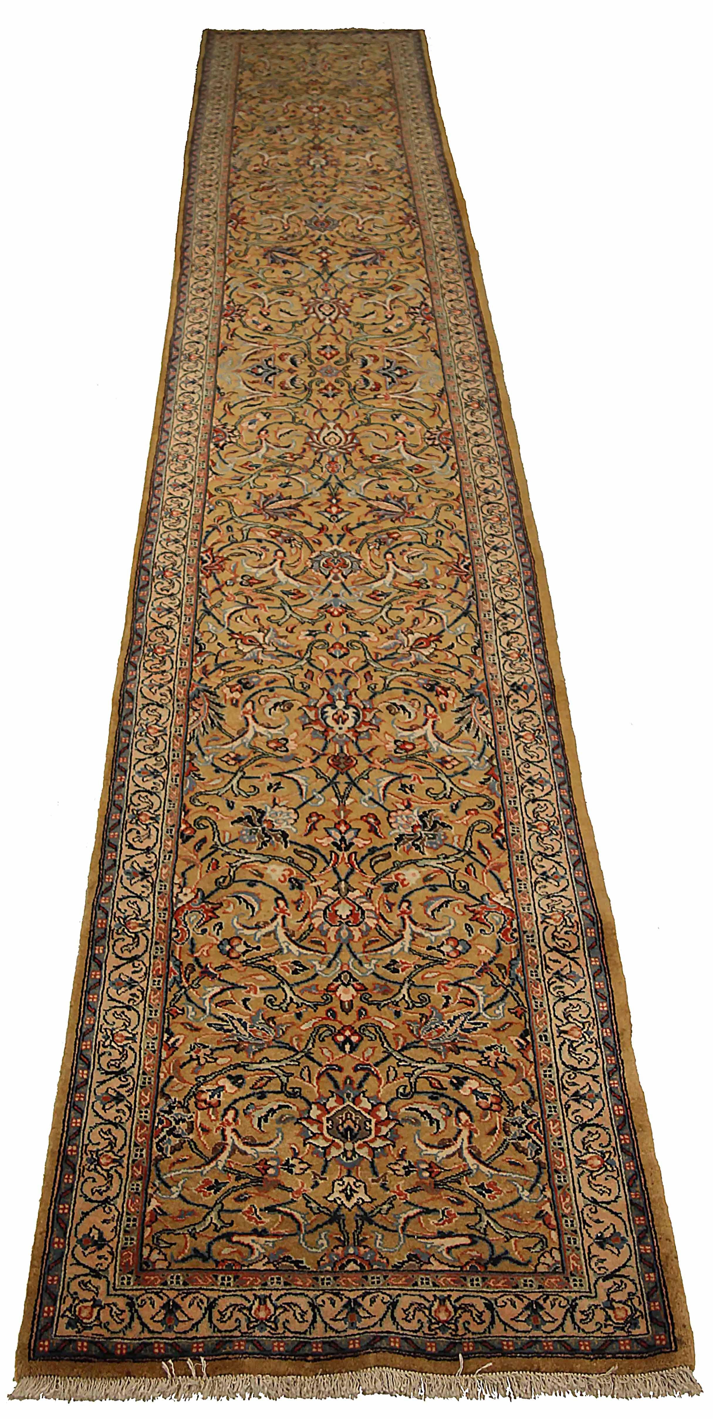 Antique Persian runner rug handwoven from the finest sheep’s wool. It’s colored with all-natural vegetable dyes that are safe for humans and pets. It’s a traditional Sarouk design handwoven by expert artisans. It’s a lovely runner rug that can be