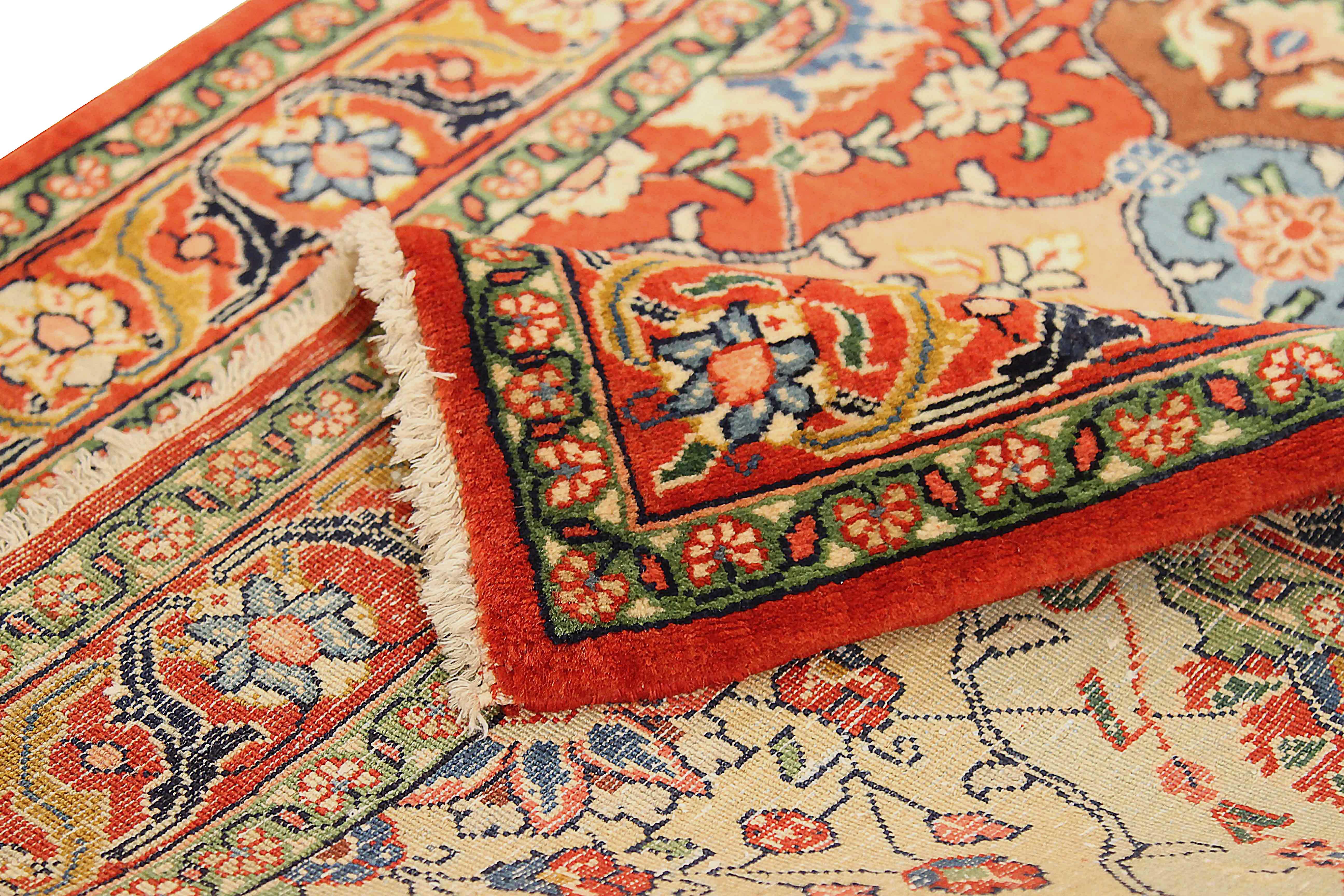 Hand-Woven Antique Persian Runner Rug Sarouk Design For Sale