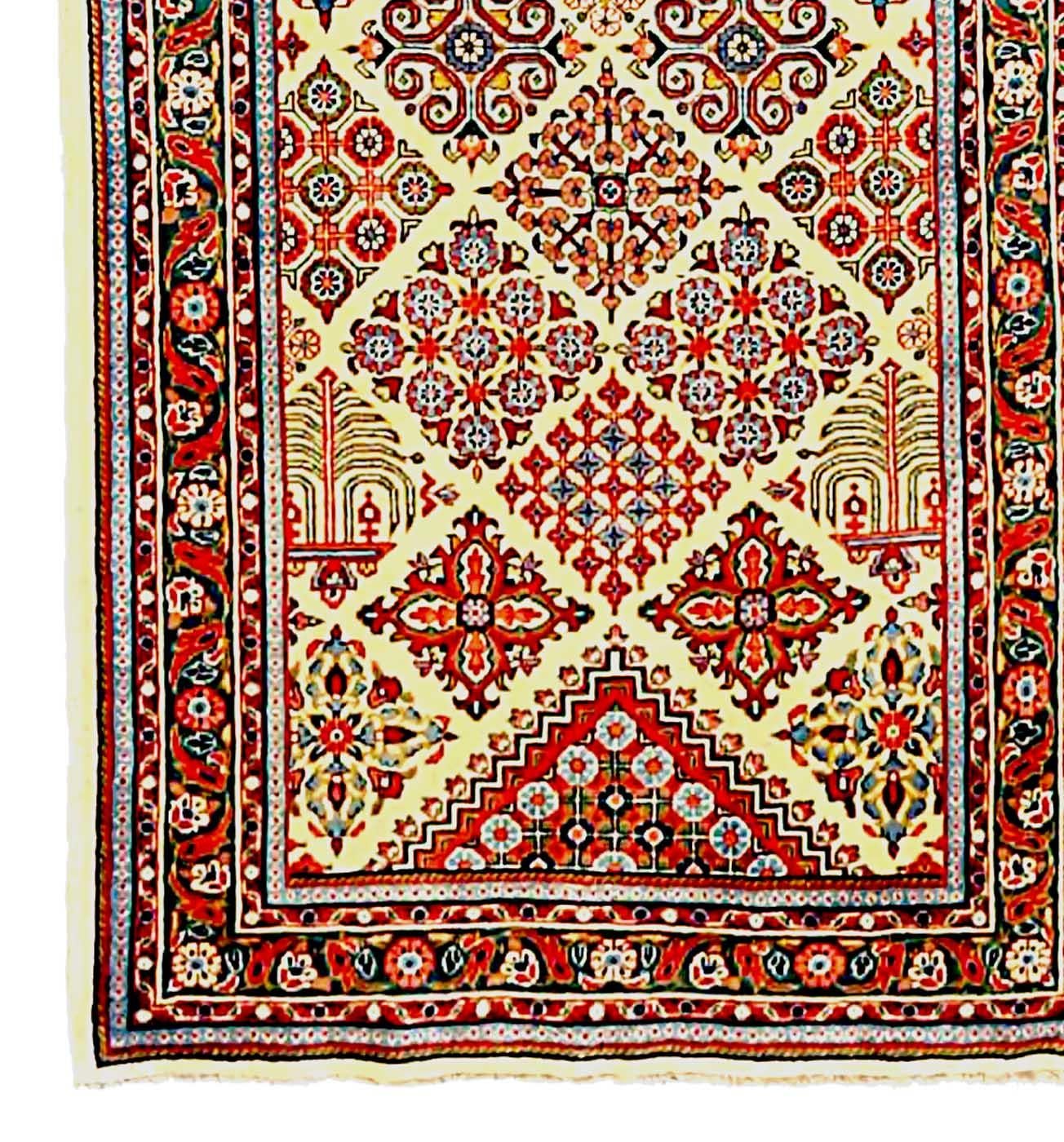 Antiker persischer Läufer Teppich im Sarouk-Design (Sarouk Farahan) im Angebot