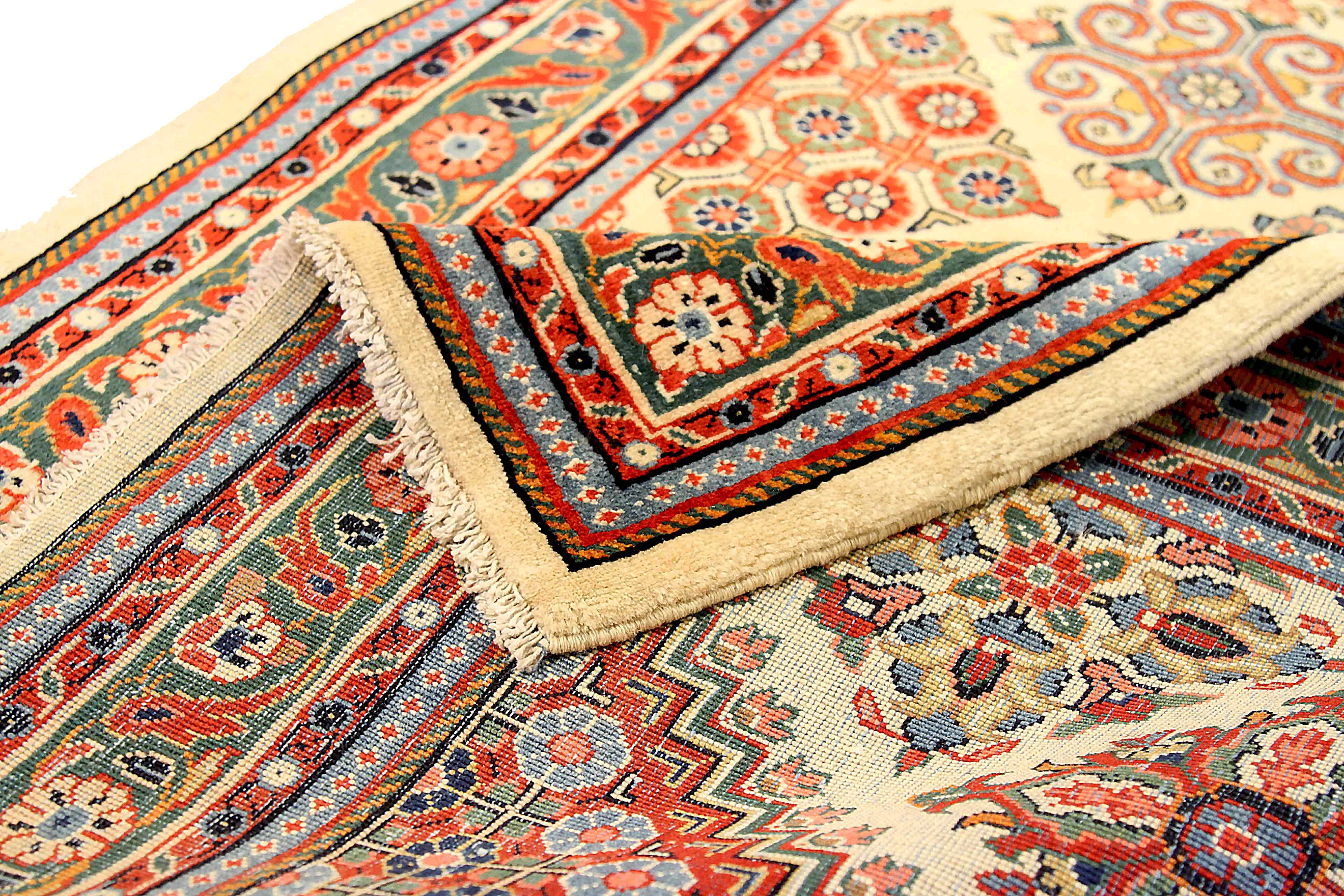 Hand-Woven Antique Persian Runner Rug Sarouk Design For Sale