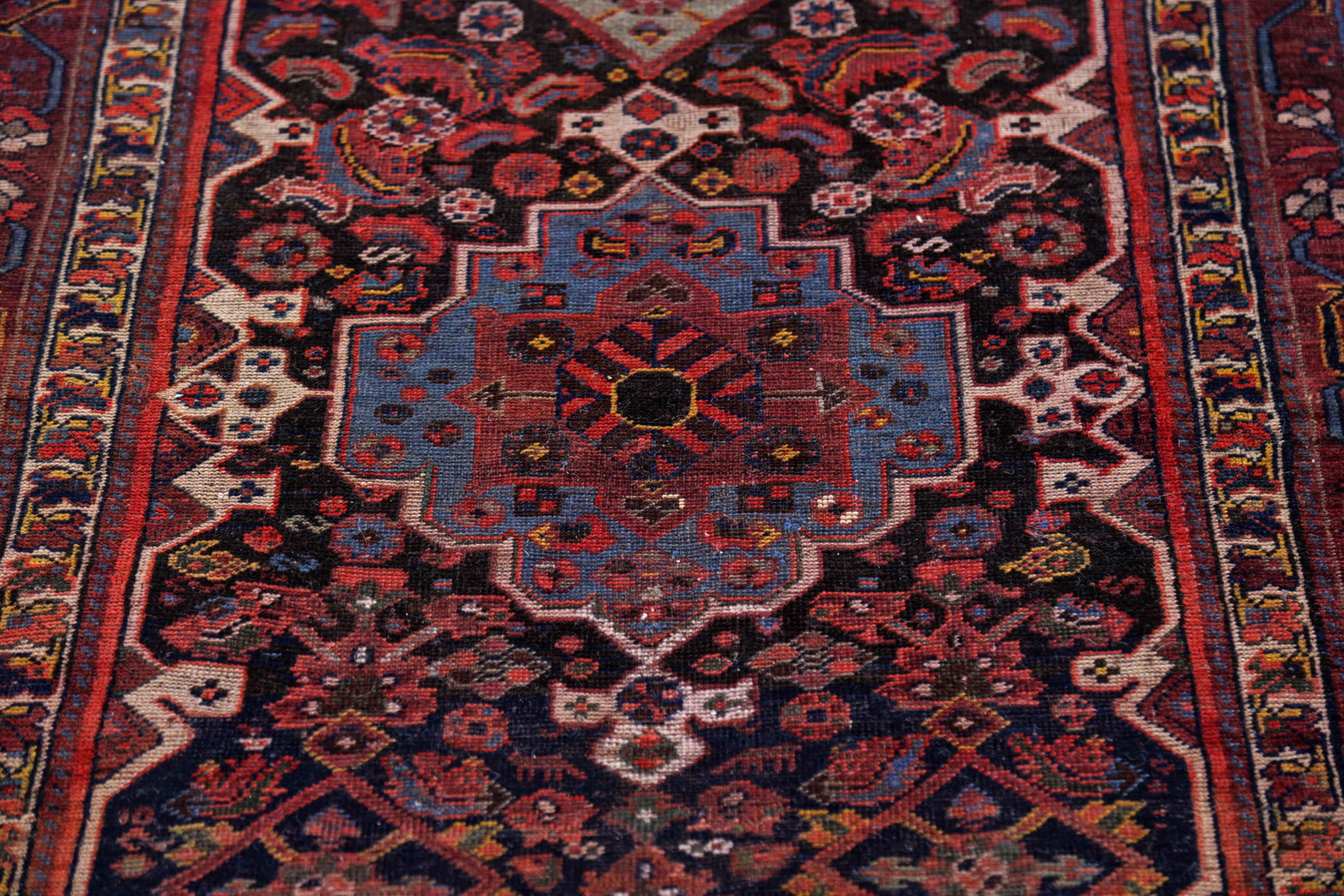 Hand-Woven Antique Persian Runner Rug Shiraz Design For Sale