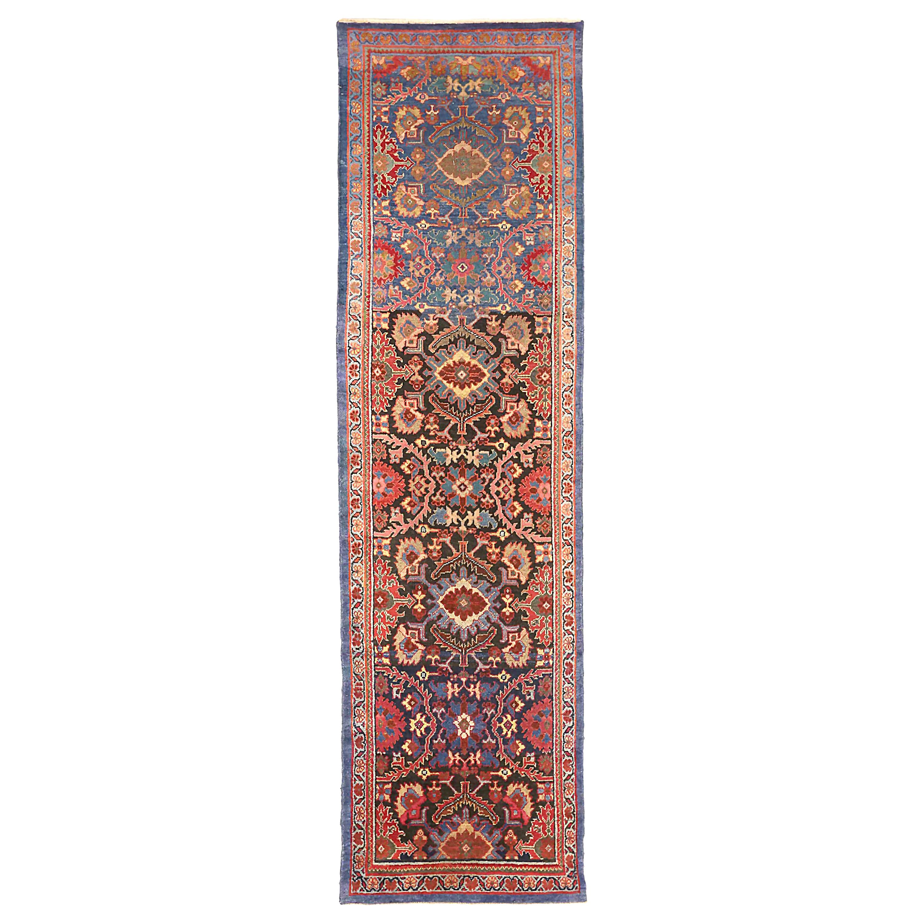 Tapis de couloir persan ancien design Sultanabad