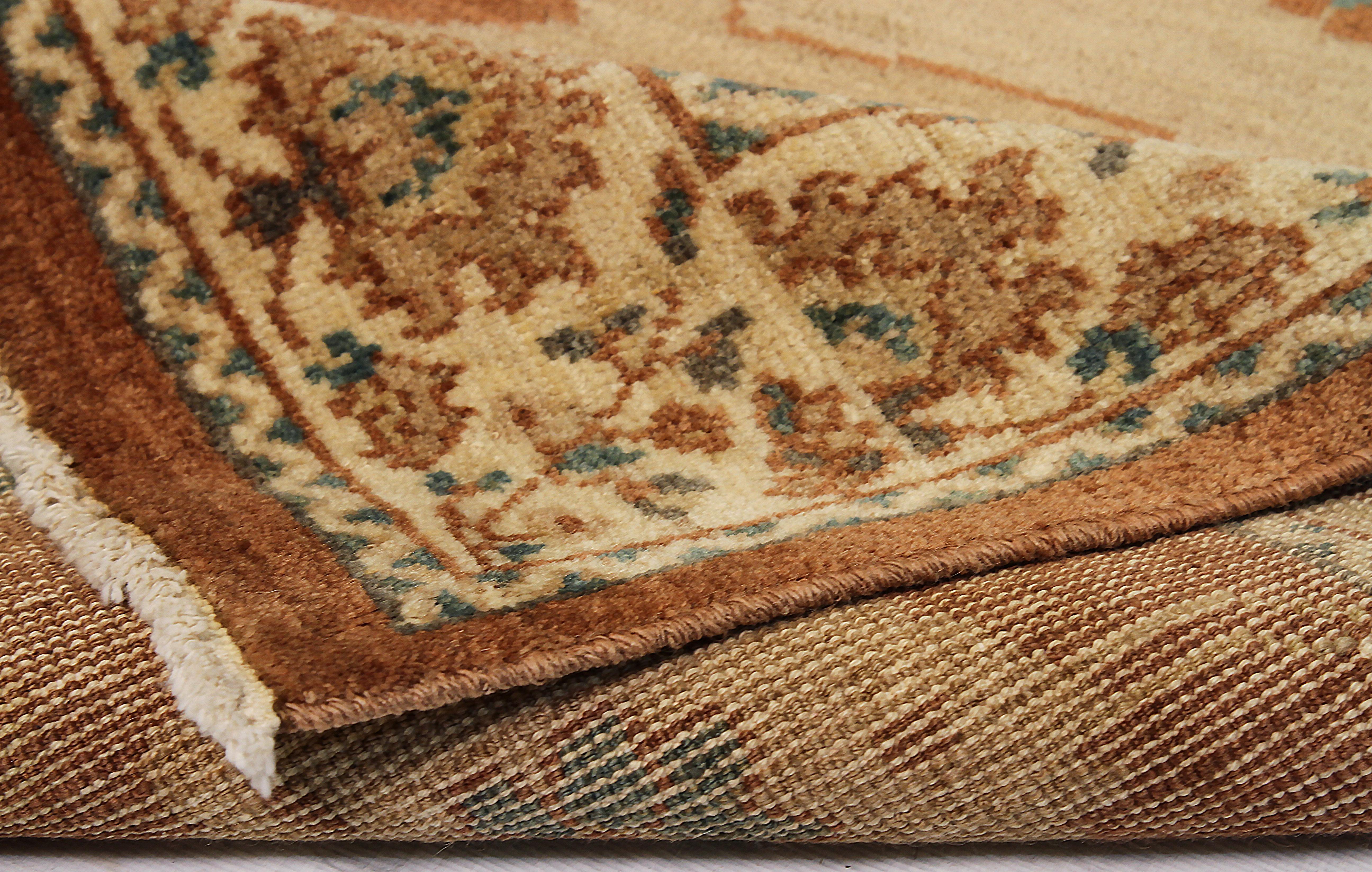 Hand-Woven Antique Turkish Sultanabad Runner Rug with Floral Details on Brown Field For Sale