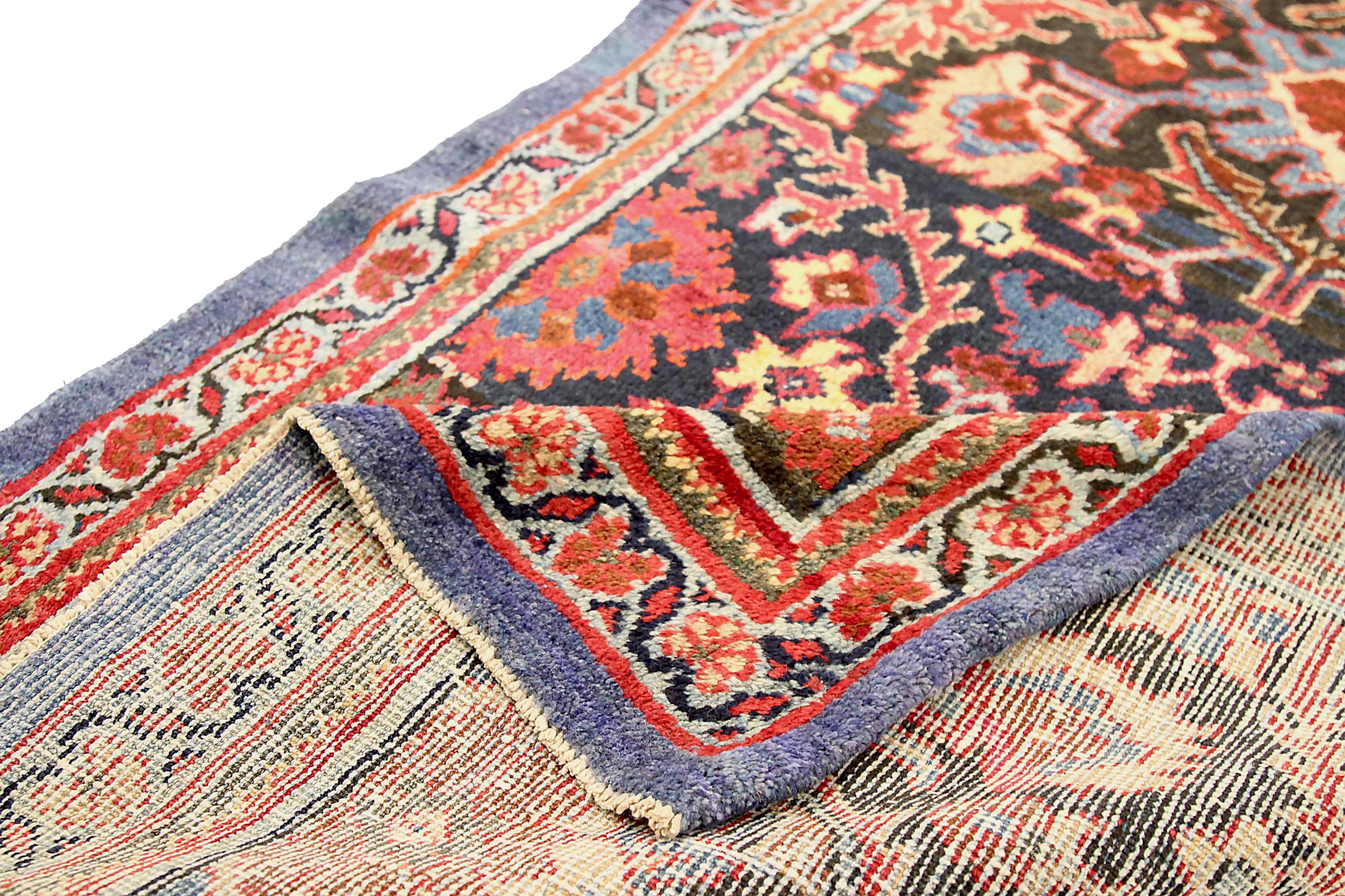 Tissé à la main Tapis de couloir persan ancien design Sultanabad en vente