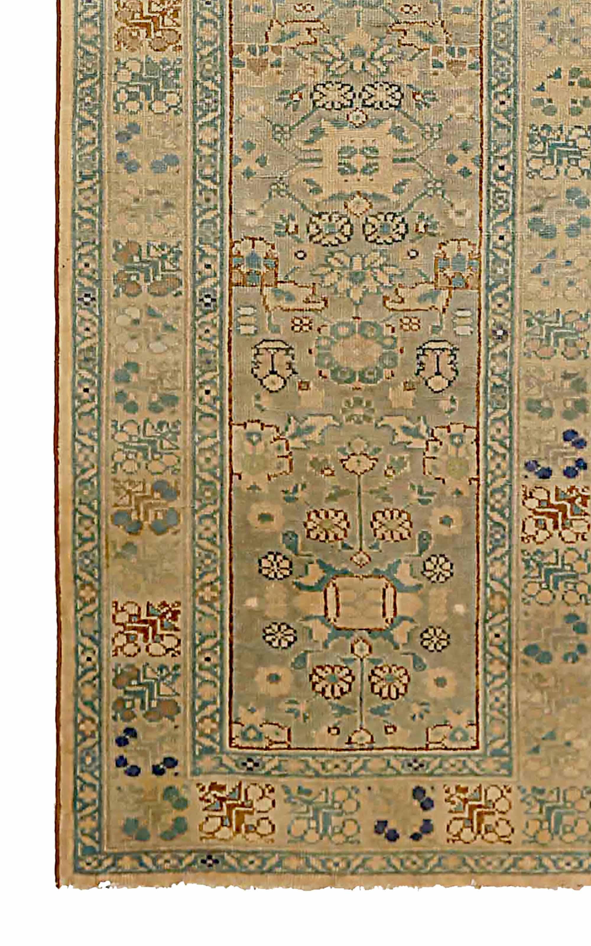 Hand-Woven Antique Persian Runner Rug Sultanabad Design For Sale