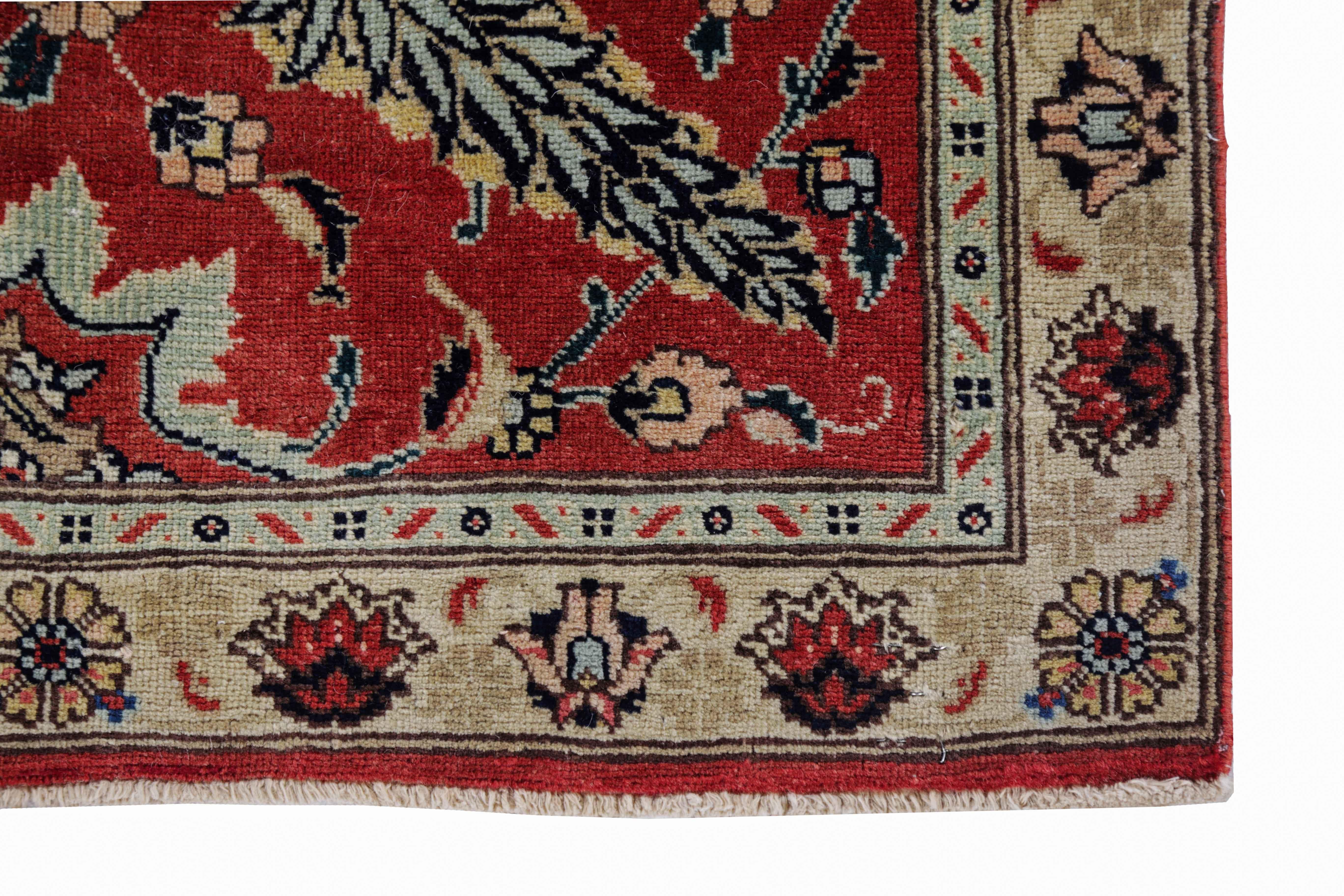 Wool Antique Persian Runner Rug Tabriz Design For Sale