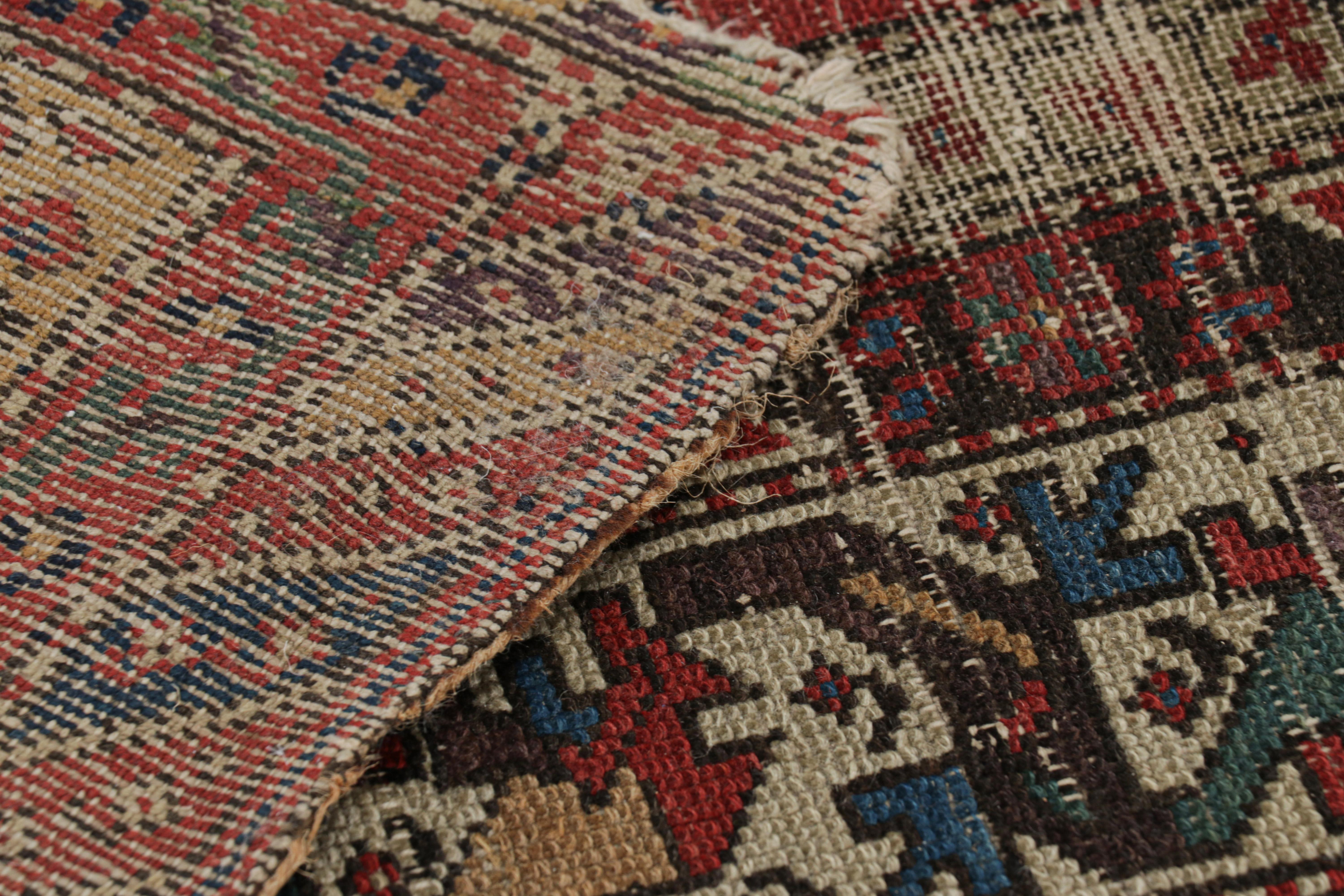 Antique Persian Runner Rug with Polychromatic Geometric Pattern from Rug & Kilim For Sale 1