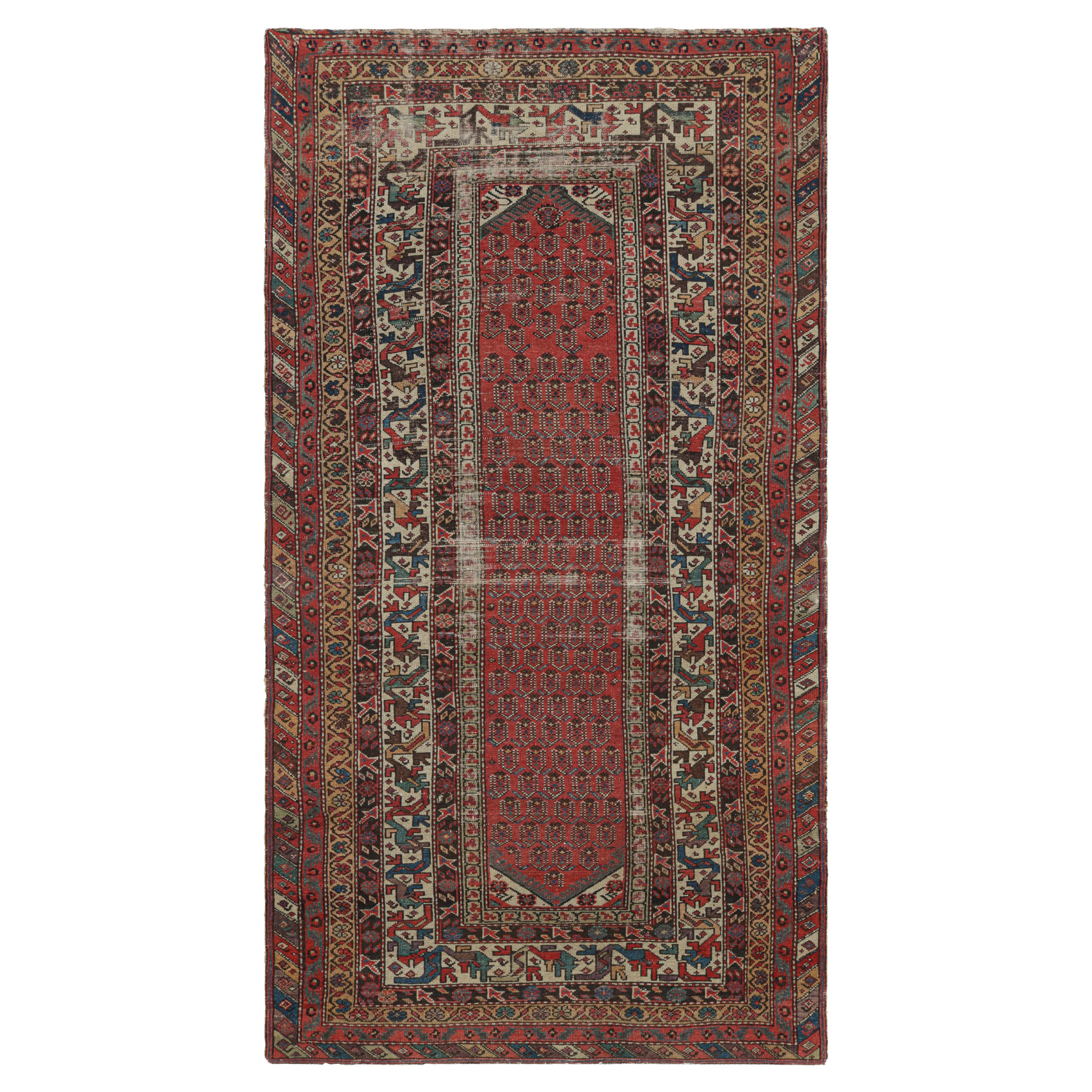 Antique Persian Runner Rug with Polychromatic Geometric Pattern from Rug & Kilim For Sale