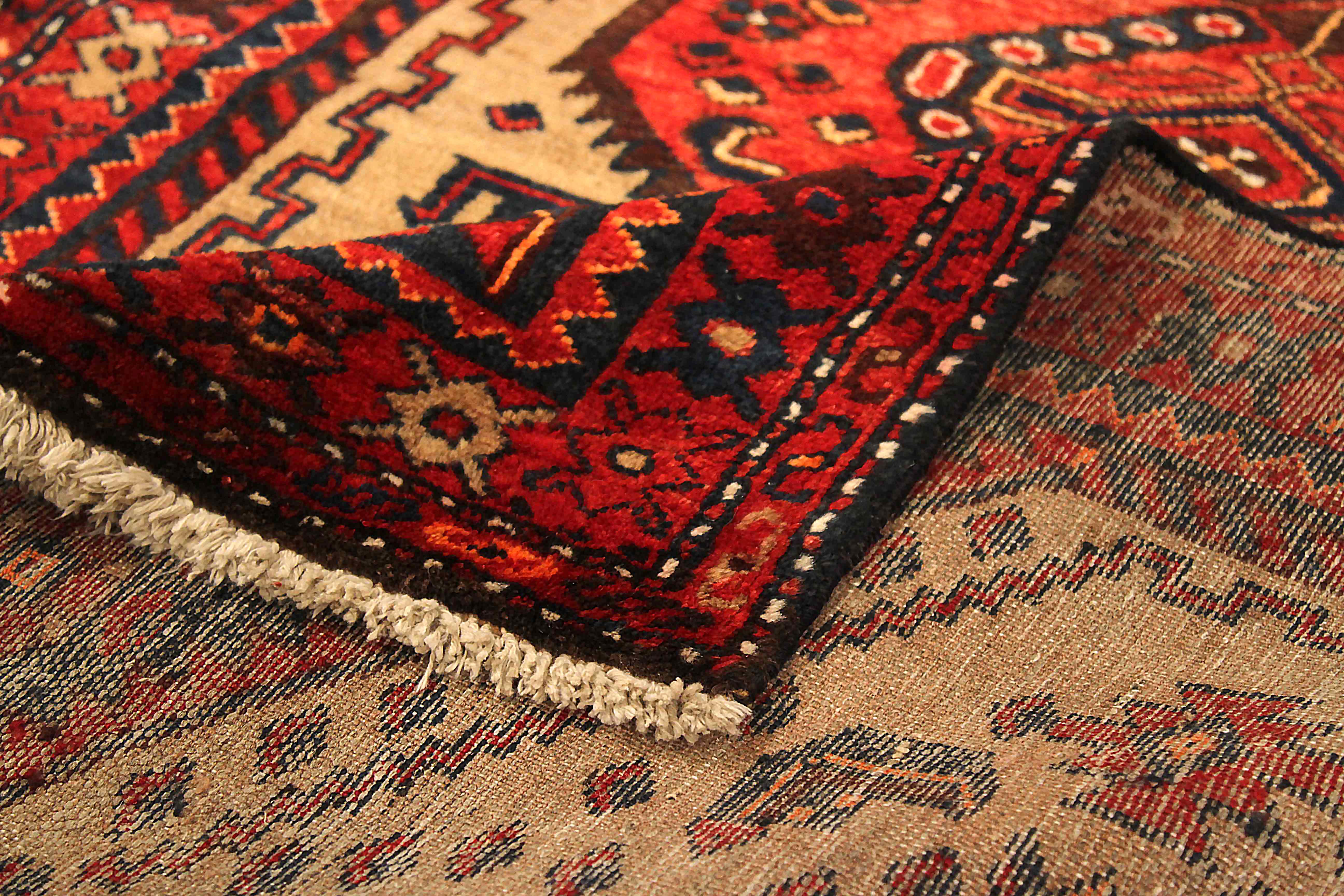 Hand-Woven Antique Persian Runner Rug Zanjan Design For Sale