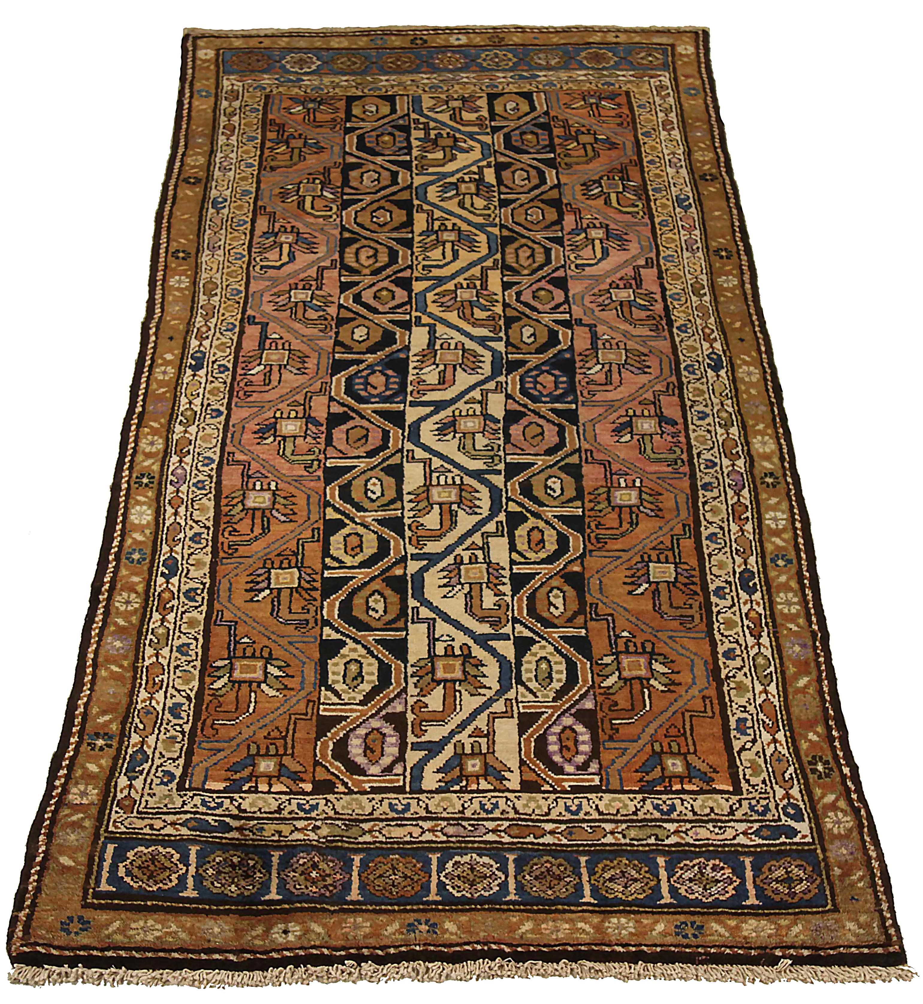 Antique Persian runner rug handwoven from the finest sheep’s wool. It’s colored with all-natural vegetable dyes that are safe for humans and pets. It’s a traditional Zanjan design handwoven by expert artisans. It’s a lovely runner rug that can be